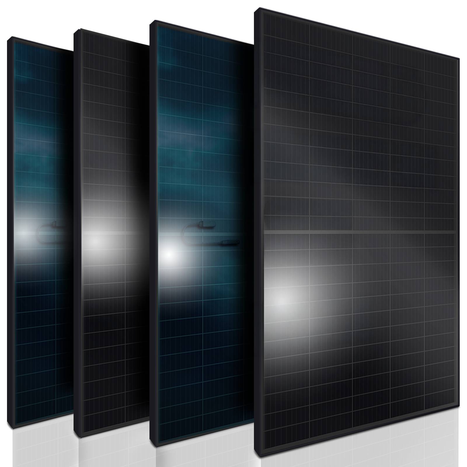 Solarmodul 4x460 Watt Full Black Bifazial Glas PV Modul Solarpanel PMax 1840W
