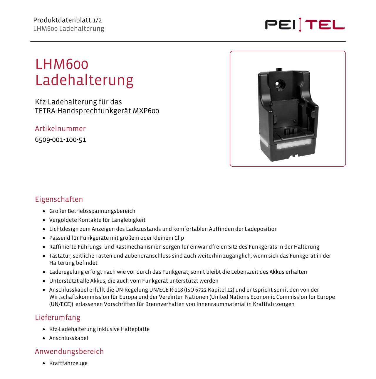 Kfz-Ladehalterung für Motorola MXP600 LHM600