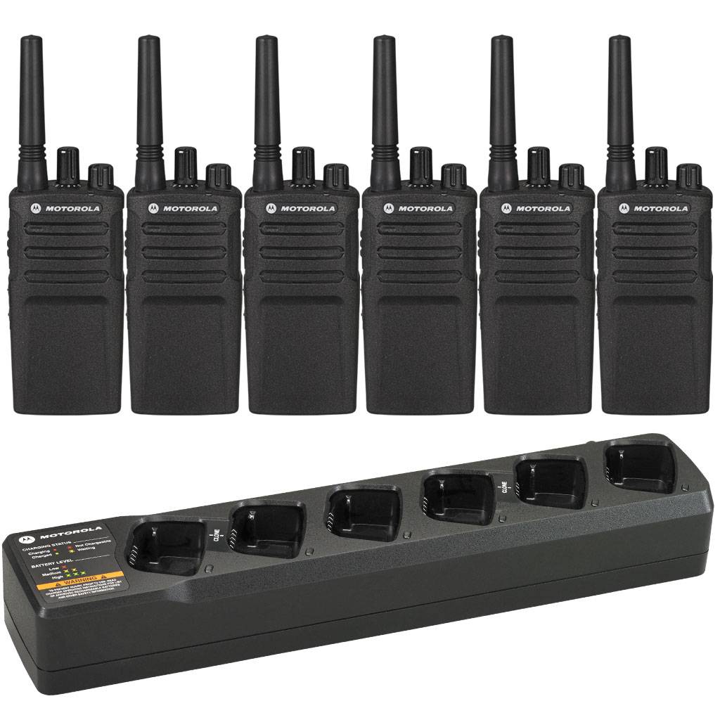 Motorola XT420 Set aus 6 Handfunkgeräten - Mehrfachladegerät RMP0166BHLAA