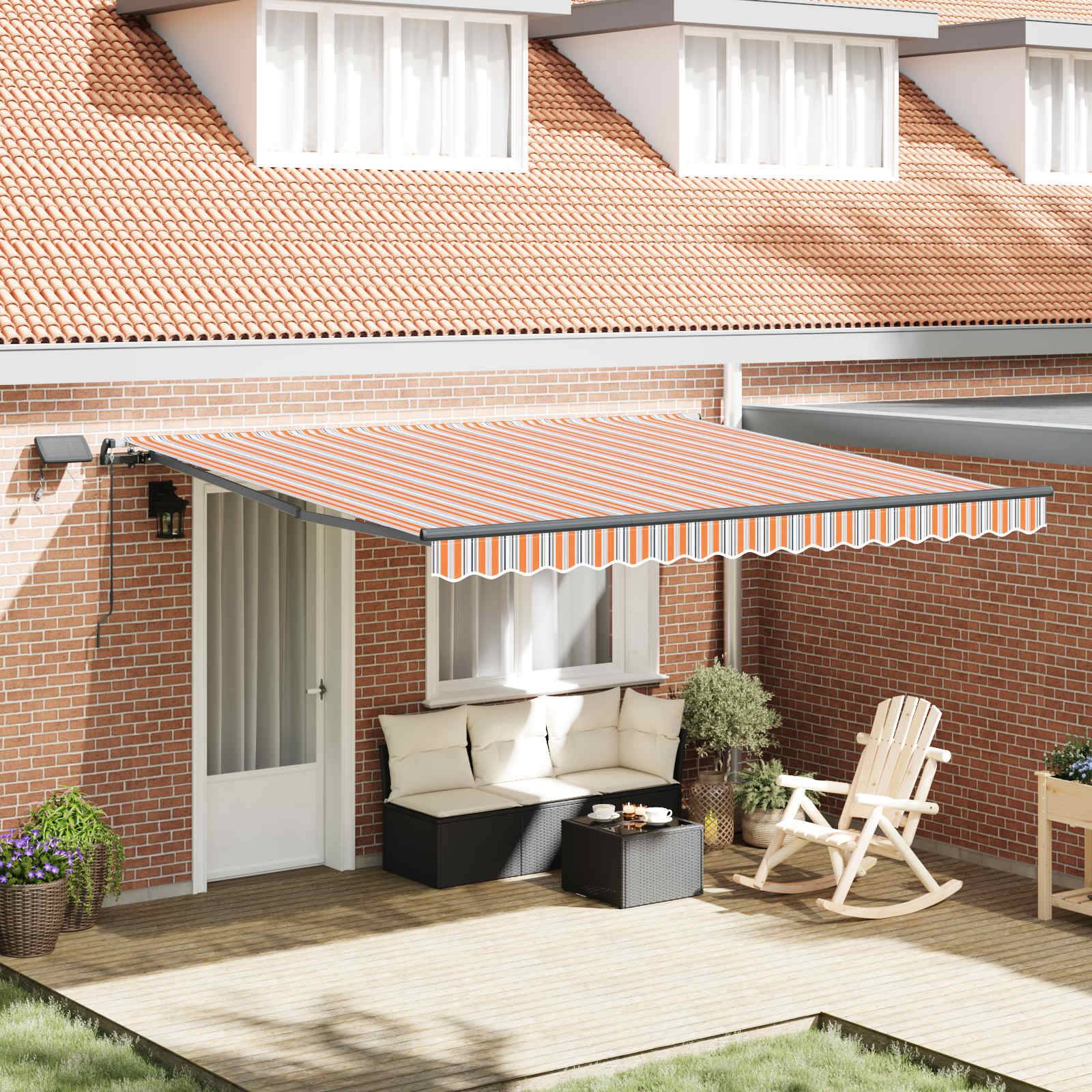 vidaXL Ausziehbare Markise Mehrfarbig 400 x 350 cm Stoff und Aluminium