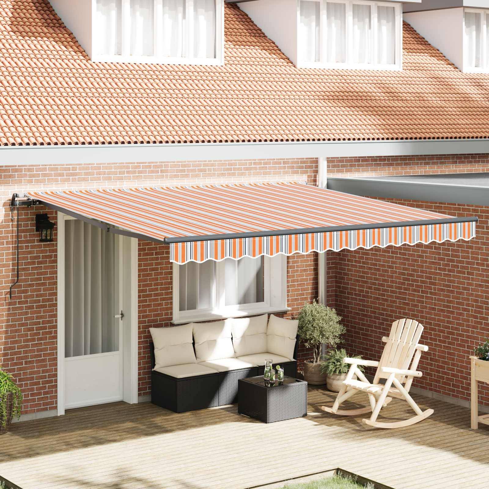 vidaXL Ausziehbare Markise Mehrfarbig 400 x 350 cm Stoff und Aluminium