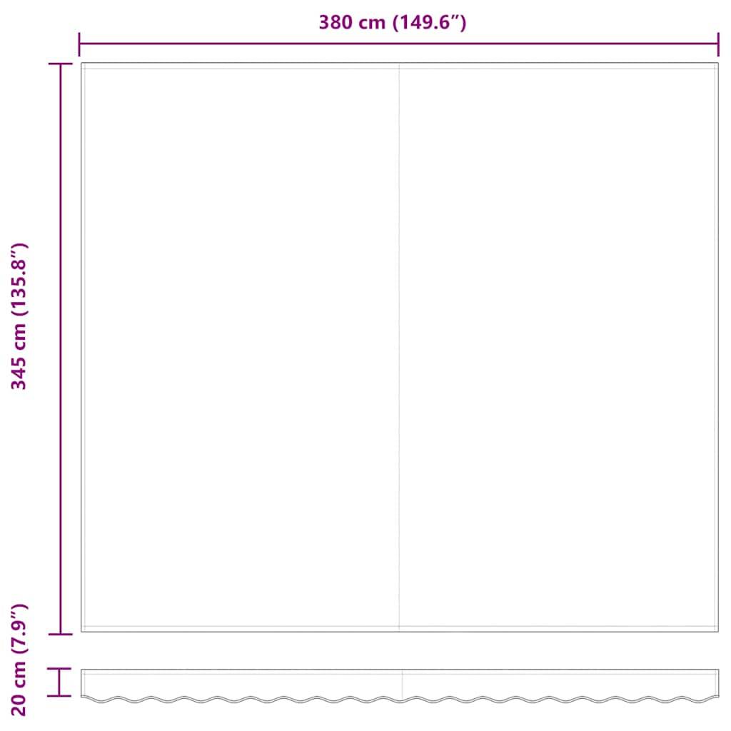 vidaXL Ausziehbare Markise Mehrfarbig 400 x 350 cm Stoff und Aluminium