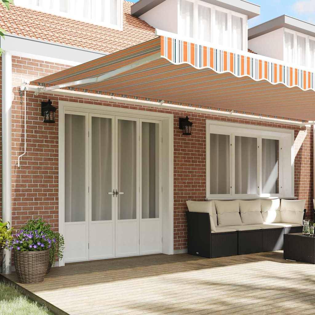 vidaXL Ausziehbare Markise Mehrfarbig 600 x 350 cm Stoff und Aluminium