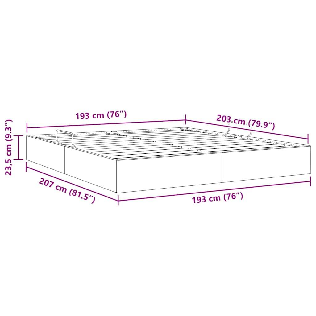 vidaXL Aufbewahrungsbett mit Speicher Dunkelgrau 193 x 203 cm Samt