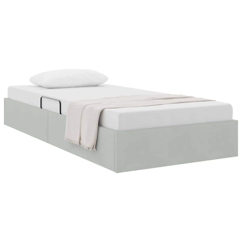 vidaXL Aufbewahrungsbett mit Speicher Hellgrau 100 x 203 cm Samt
