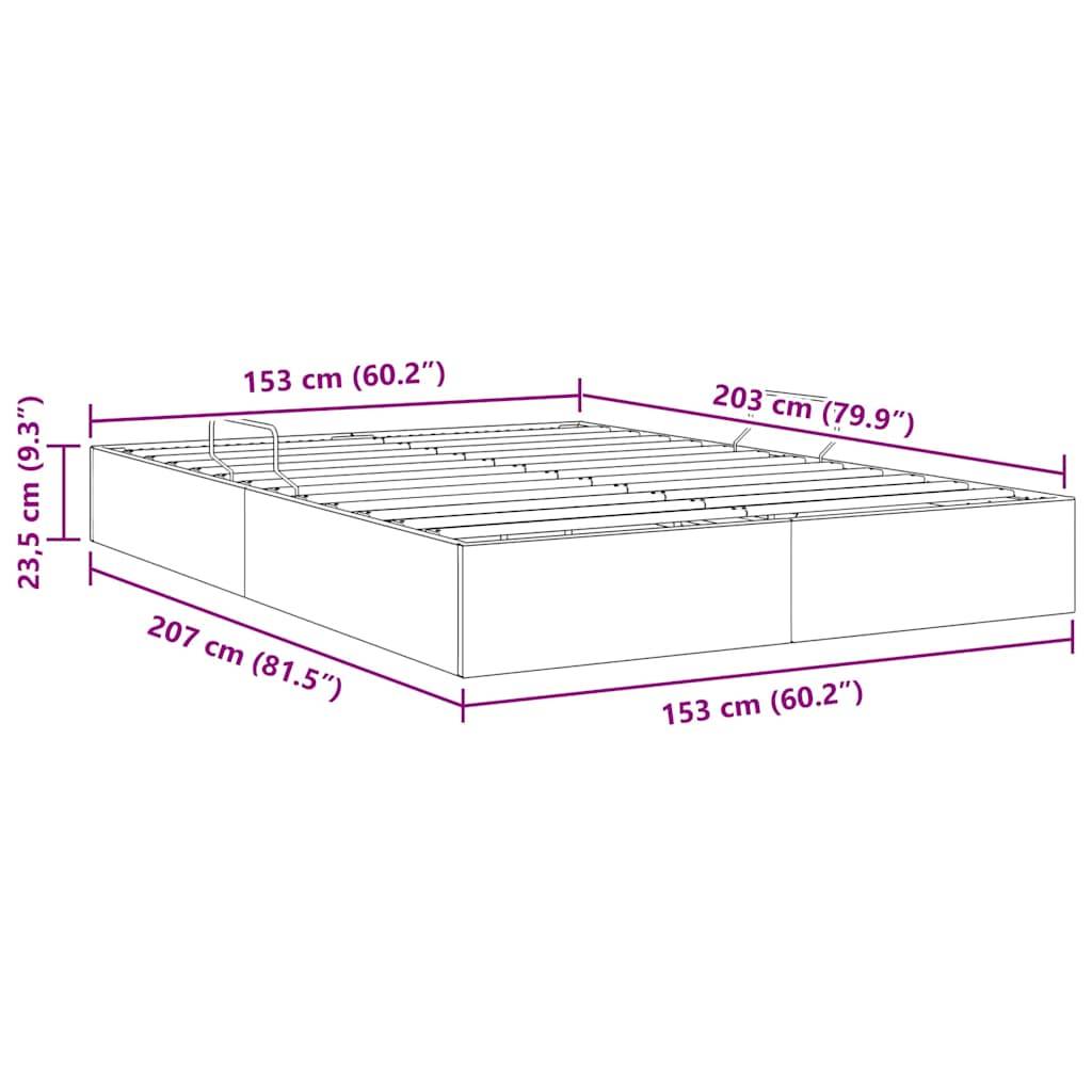 vidaXL Aufbewahrungsbett mit Speicher Hellgrau 153 x 203 cm Samt