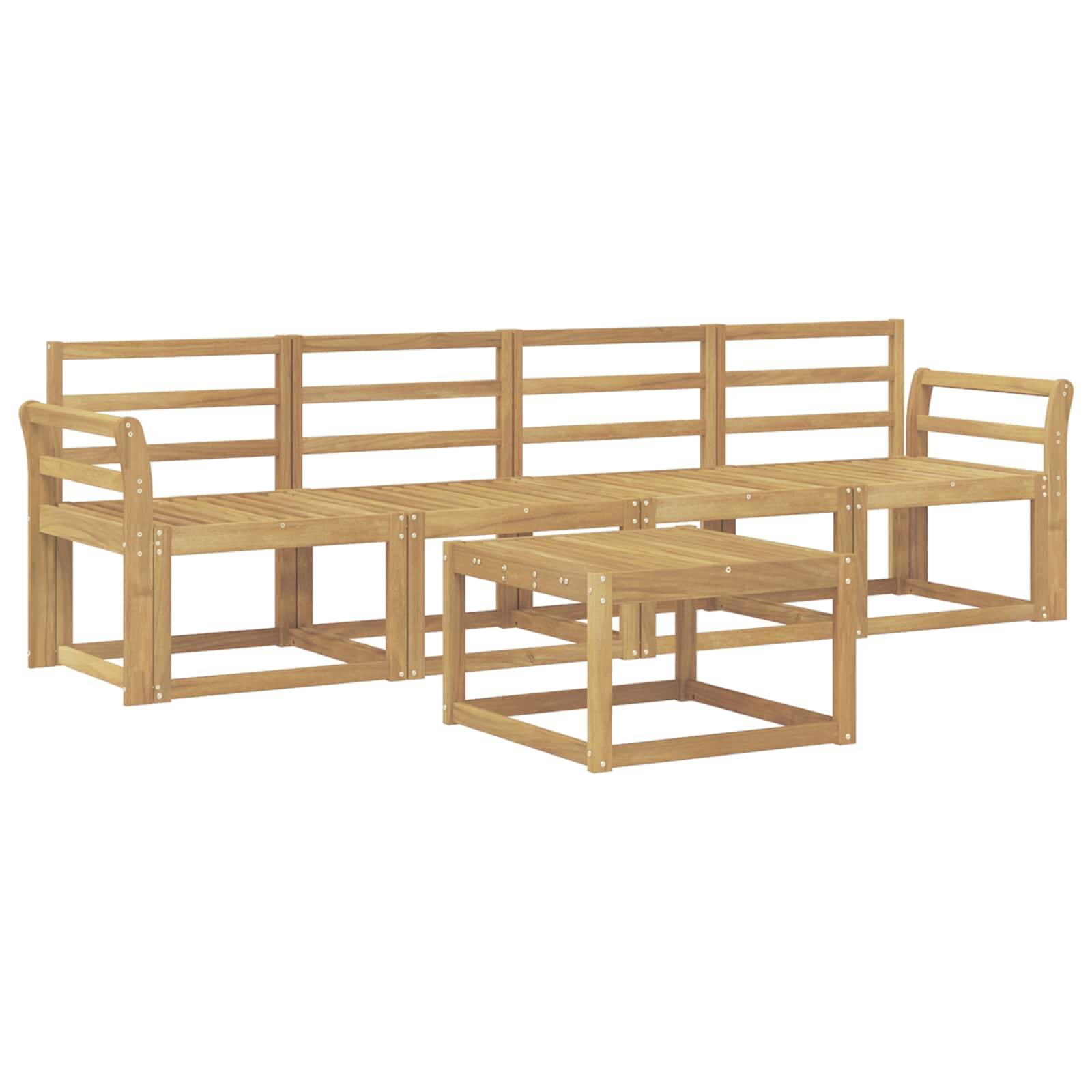 vidaXL Outdoor-Sofagarnitur 5 pcs Weiß 59 x 59 x 37 cm