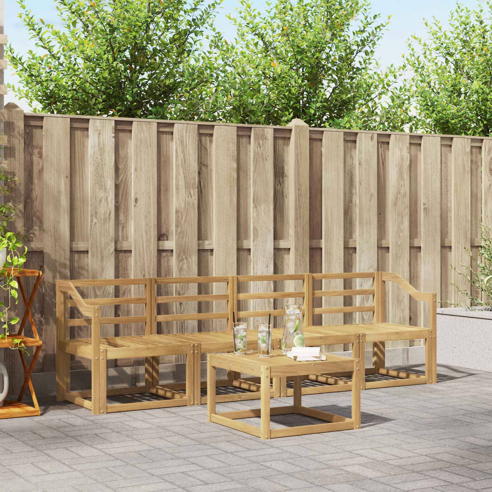 vidaXL Outdoor-Sofagarnitur 5 pcs Weiß 59 x 59 x 37 cm