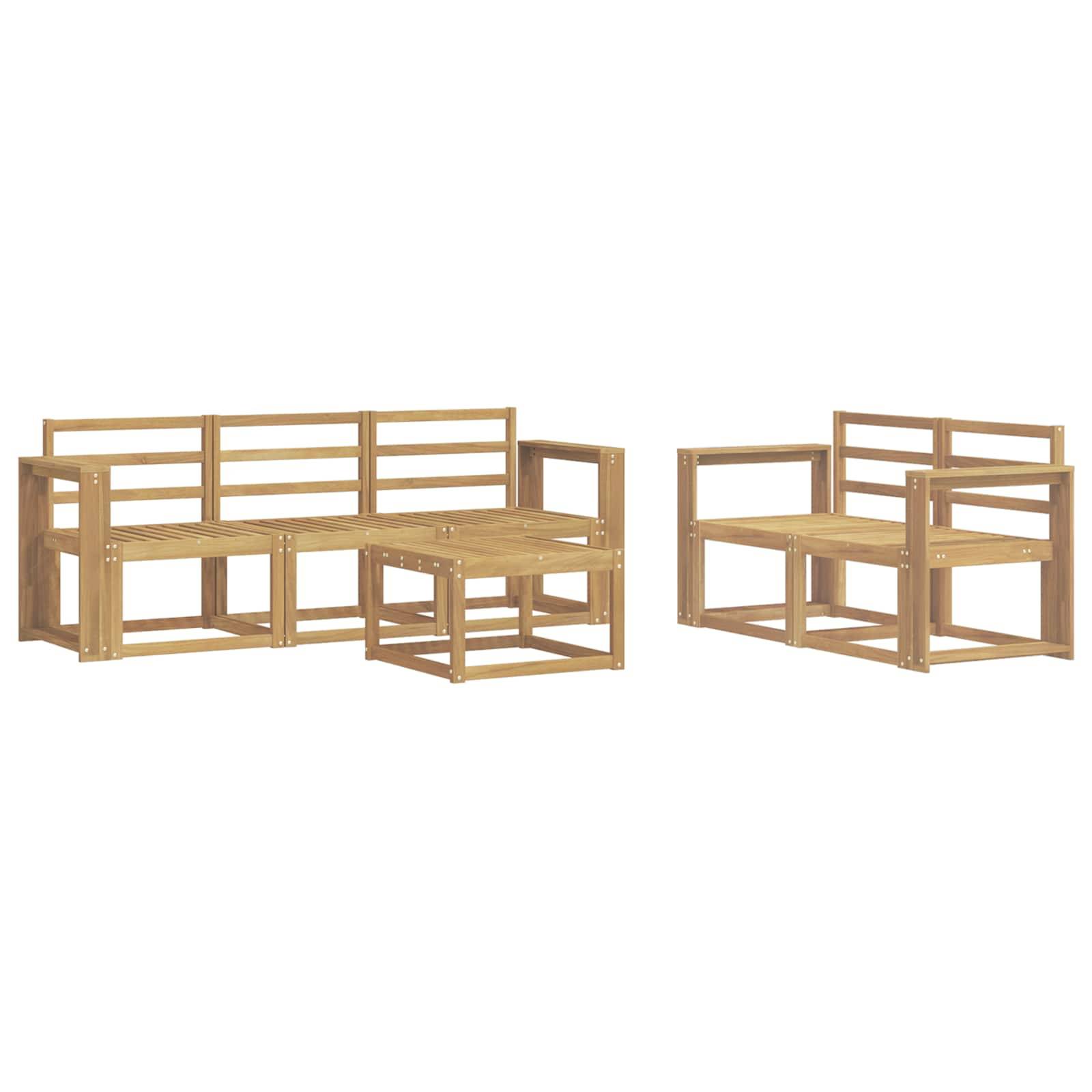 vidaXL Outdoor-Sofagarnitur 6 pcs Weiß 59 x 59 x 37 cm