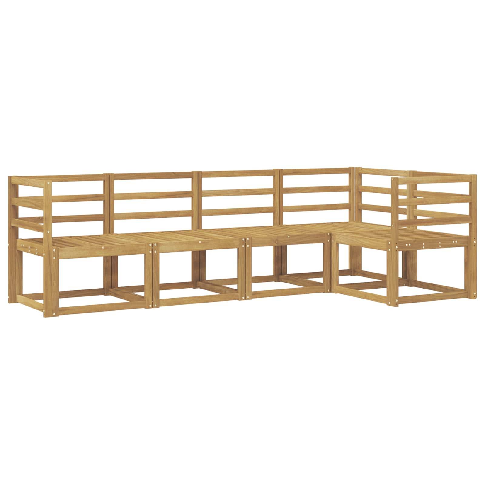 vidaXL Outdoor-Sofagarnitur 5 pcs Weiß Massivholz Akazie
