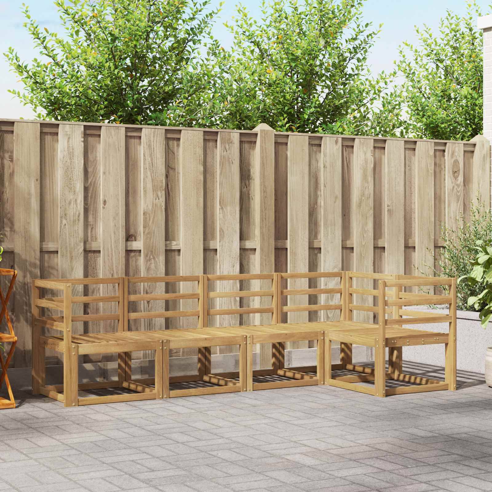vidaXL Outdoor-Sofagarnitur 5 pcs Weiß Massivholz Akazie