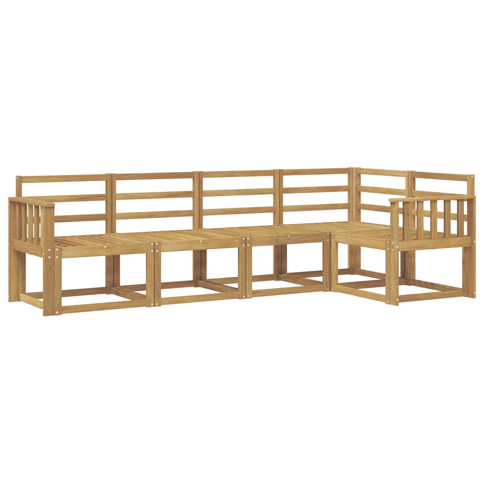 vidaXL Outdoor-Sofagarnitur 5 pcs Weiß Massivholz Akazie