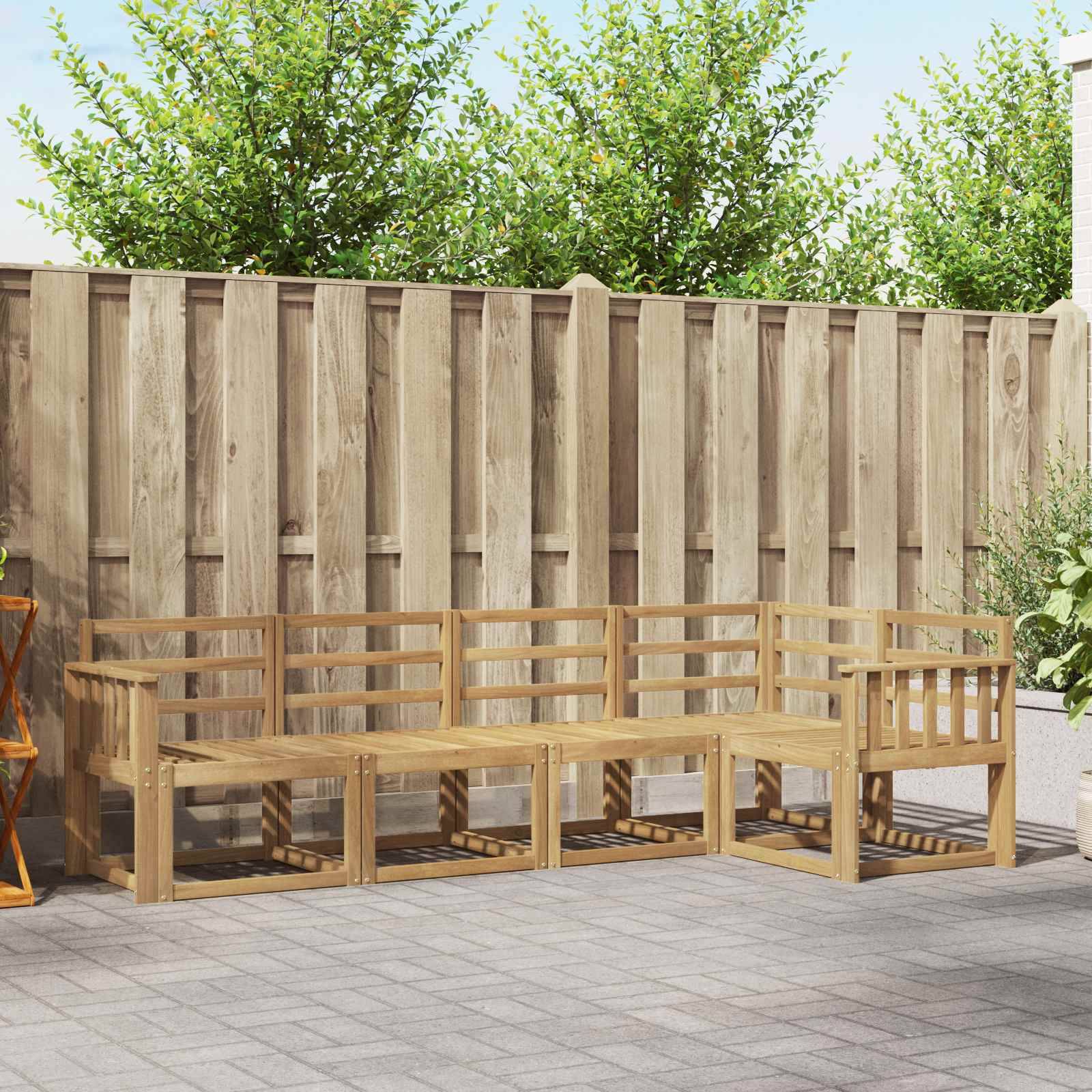 vidaXL Outdoor-Sofagarnitur 5 pcs Weiß Massivholz Akazie
