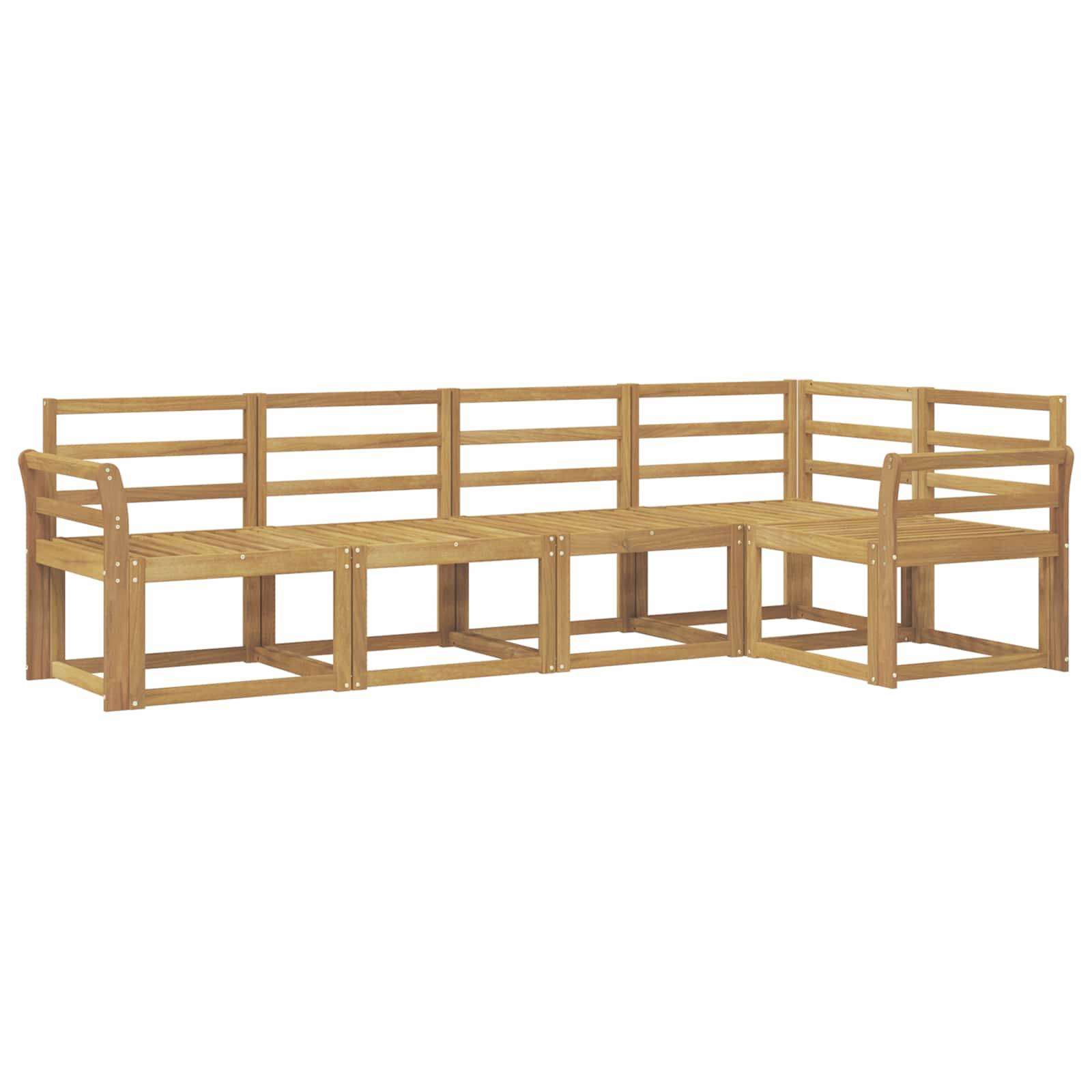 vidaXL Outdoor-Sofagarnitur 5 pcs Weiß Massivholz Akazie