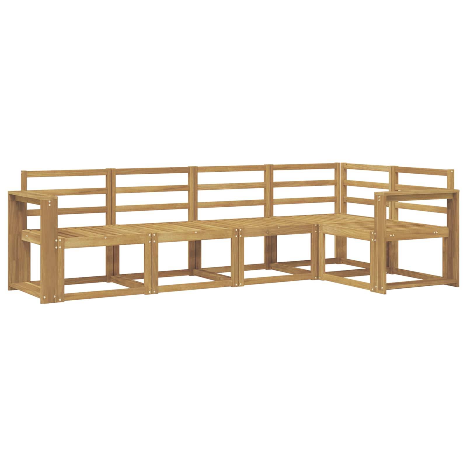 vidaXL Outdoor-Sofagarnitur 5 pcs Weiß Massivholz Akazie
