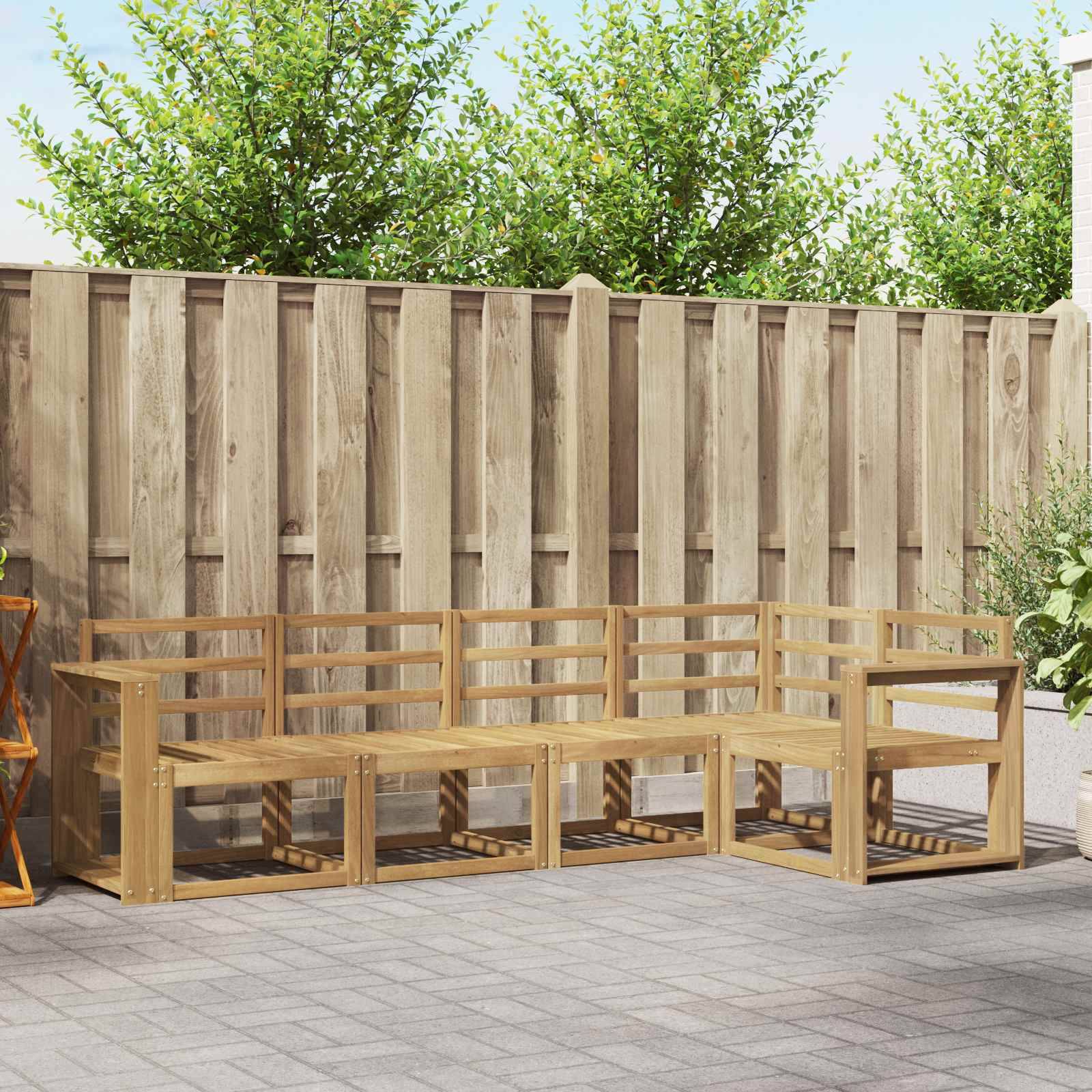 vidaXL Outdoor-Sofagarnitur 5 pcs Weiß Massivholz Akazie