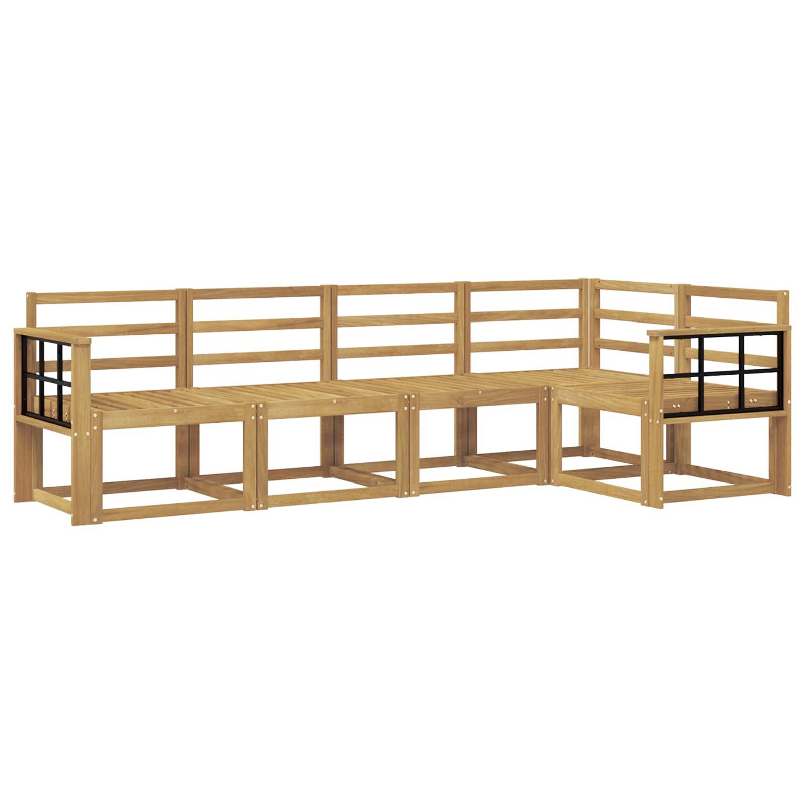 vidaXL Outdoor-Sofagarnitur 5 pcs Weiß Massivholz Akazie