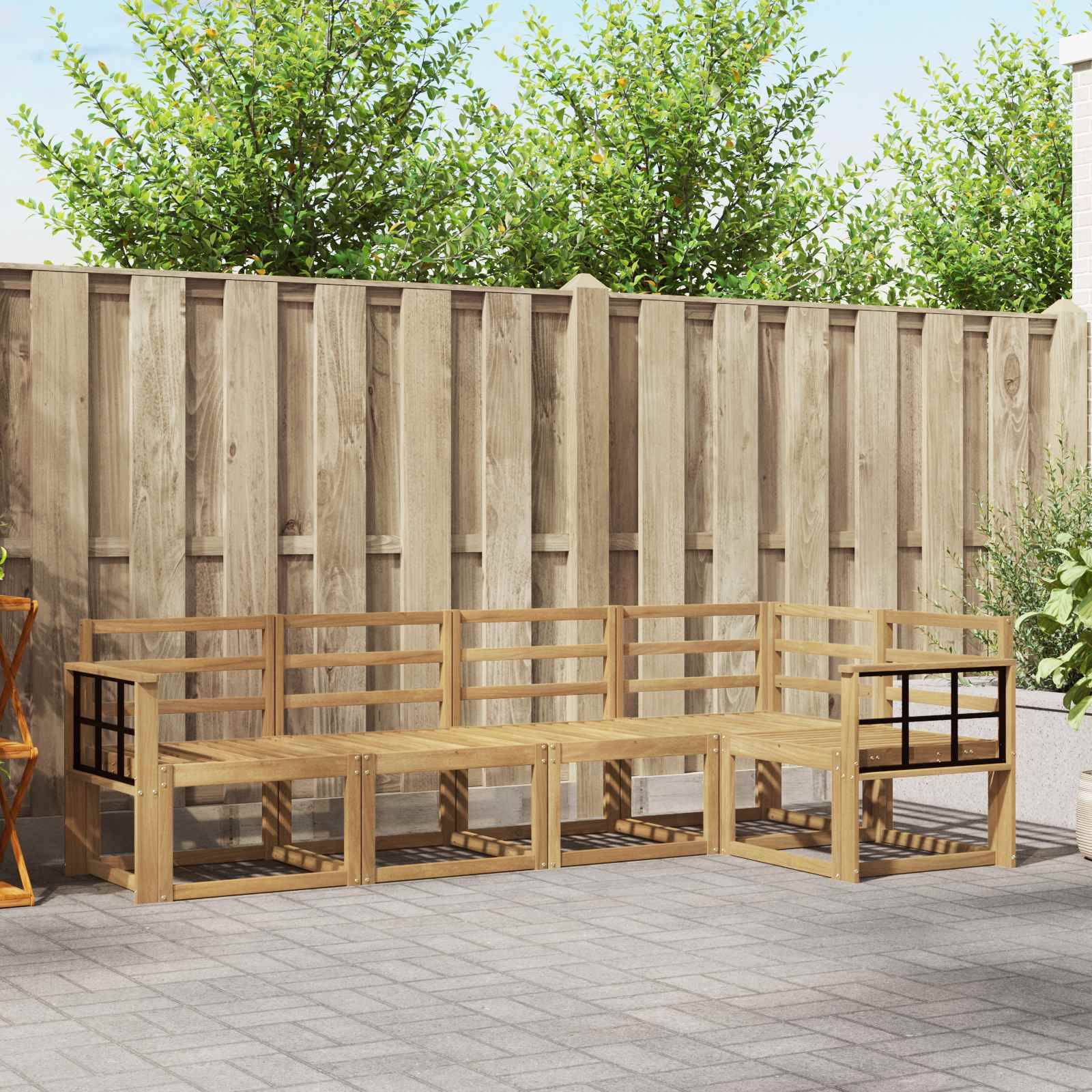 vidaXL Outdoor-Sofagarnitur 5 pcs Weiß Massivholz Akazie