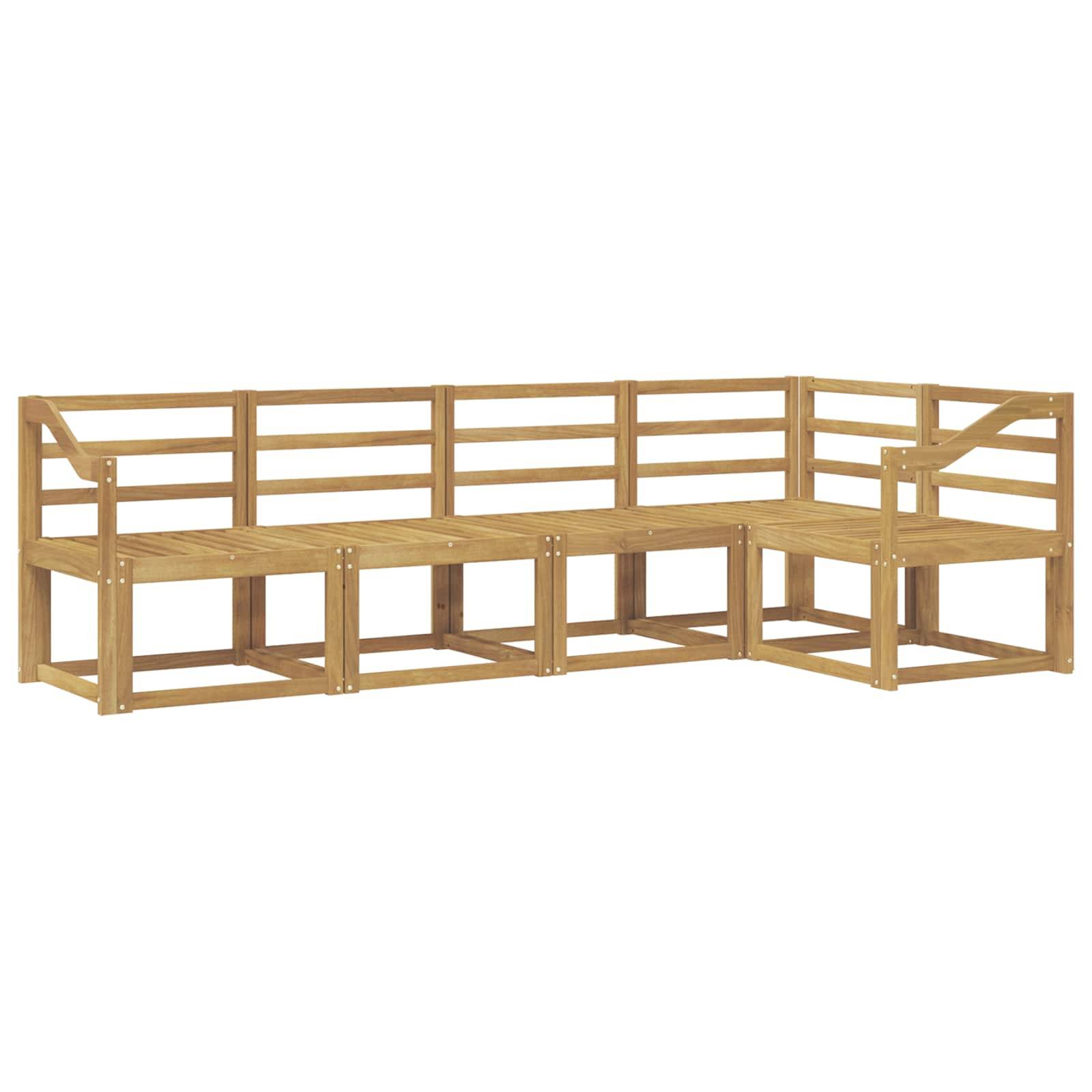 vidaXL Outdoor-Sofagarnitur 5 pcs Weiß Massivholz Akazie