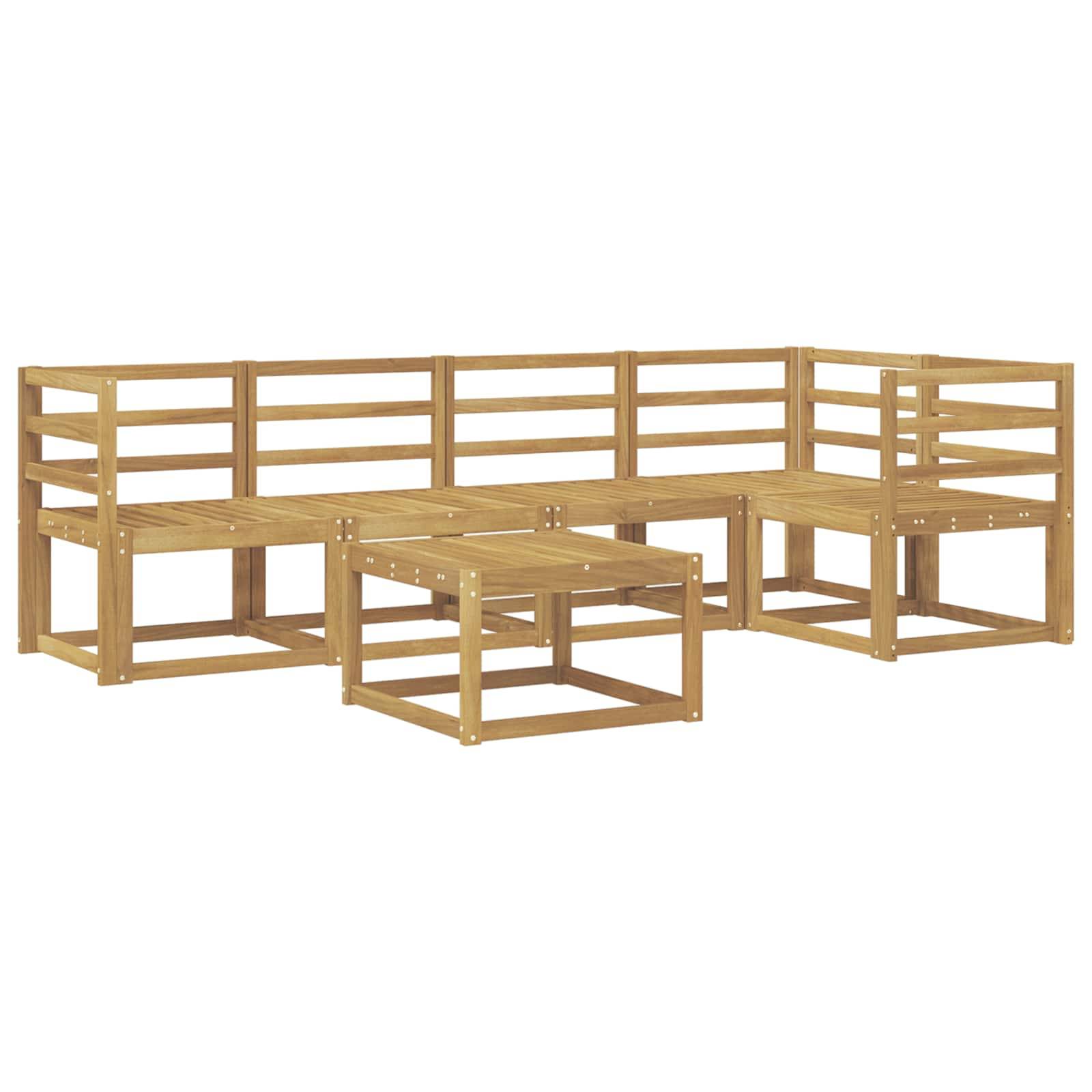 vidaXL Outdoor-Sofagarnitur 6 pcs Weiß Massivholz Akazie