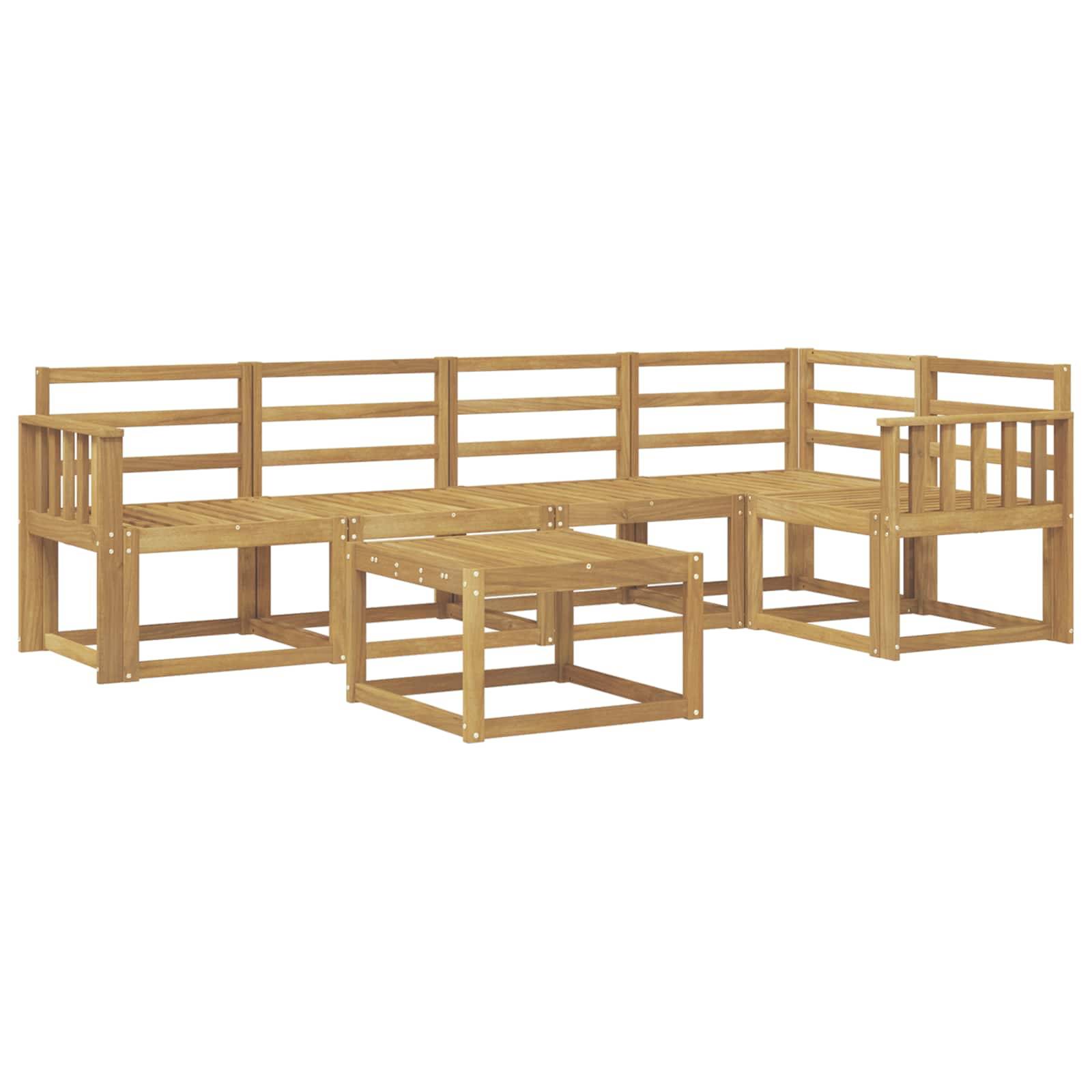 vidaXL Outdoor-Sofagarnitur 6 pcs Weiß Massivholz Akazie