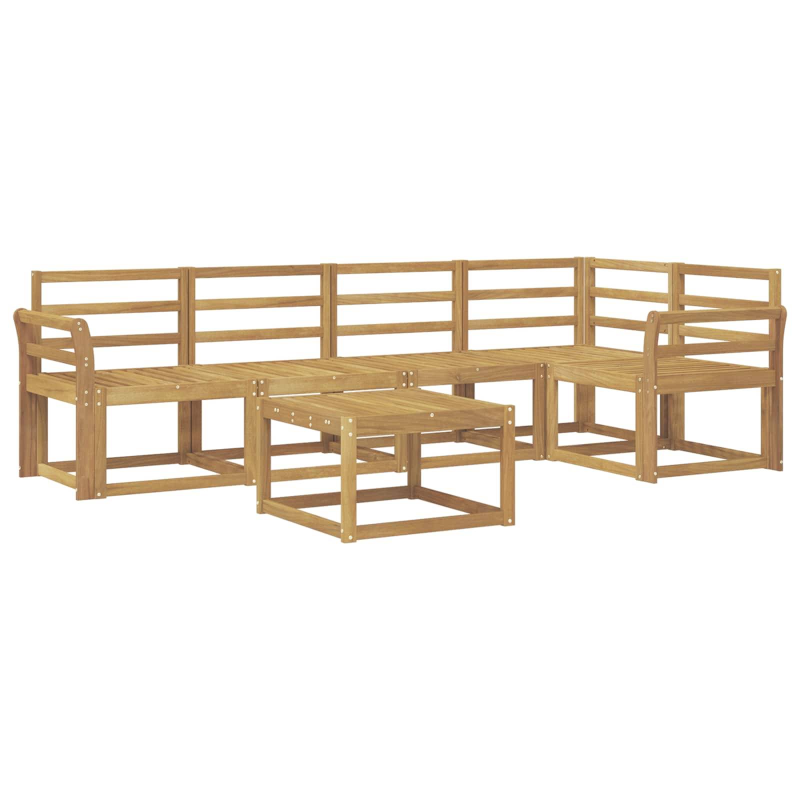 vidaXL Outdoor-Sofagarnitur 6 pcs Weiß Massivholz Akazie