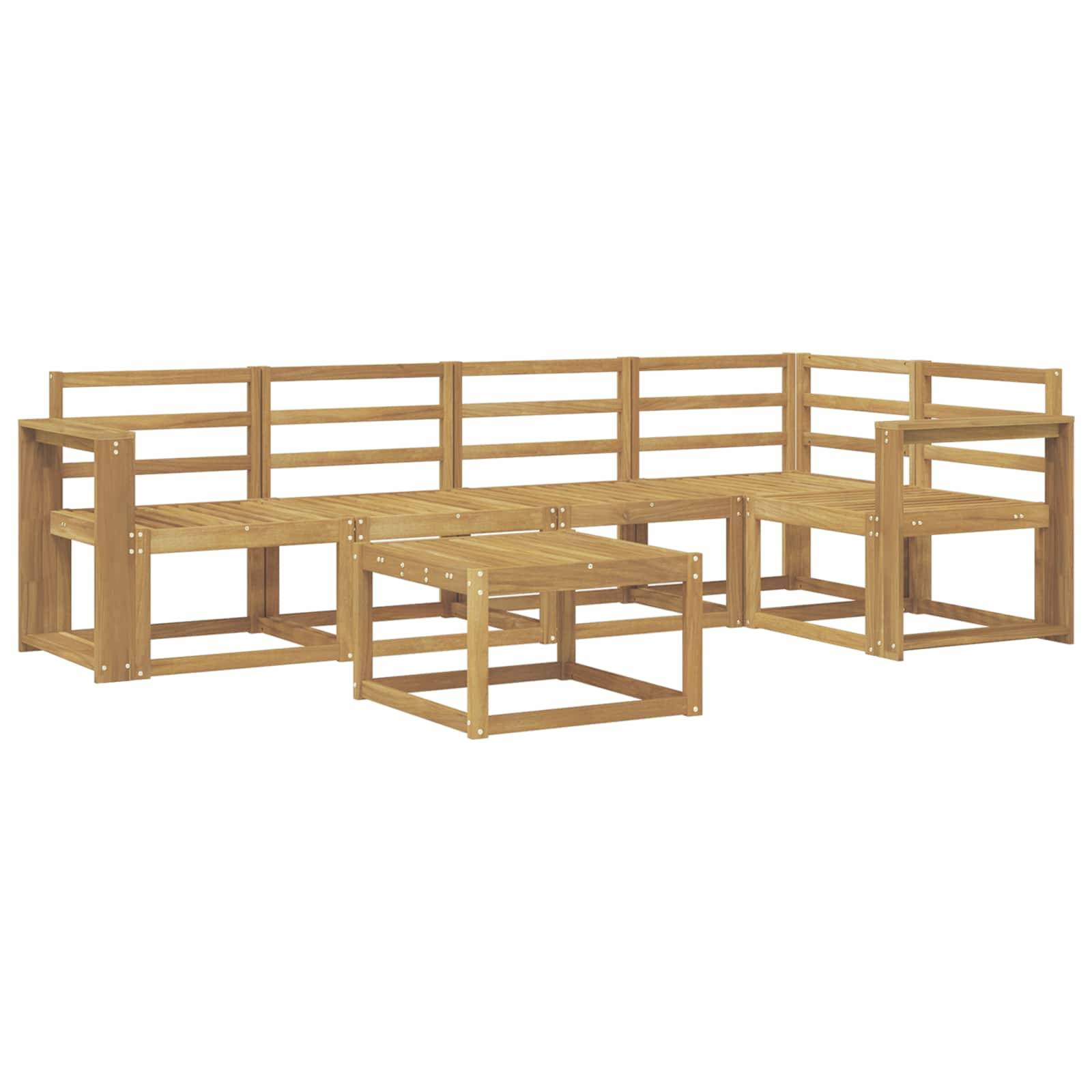vidaXL Outdoor-Sofagarnitur 6 pcs Weiß Massivholz Akazie