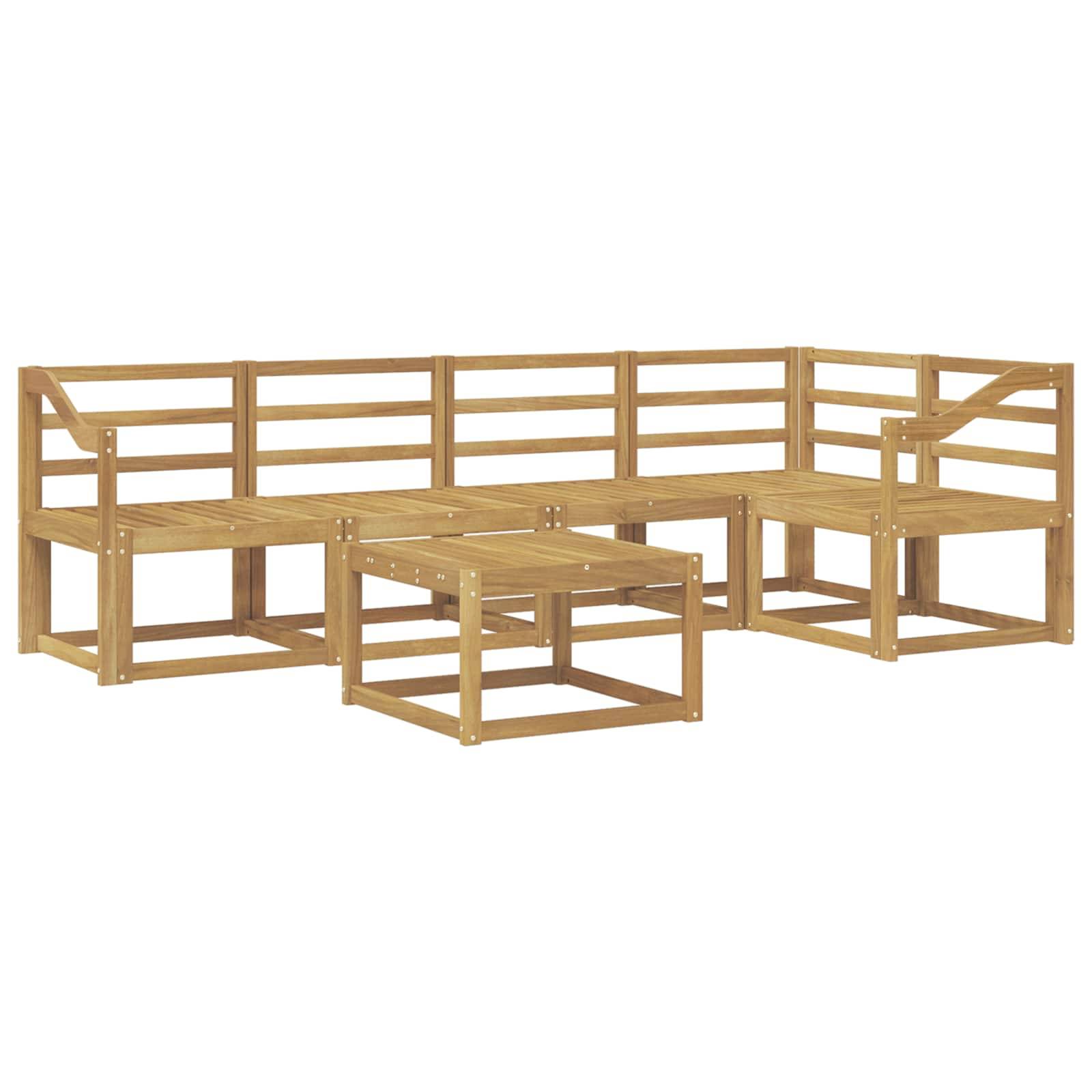 vidaXL Outdoor-Sofagarnitur 6 pcs Weiß Massivholz Akazie