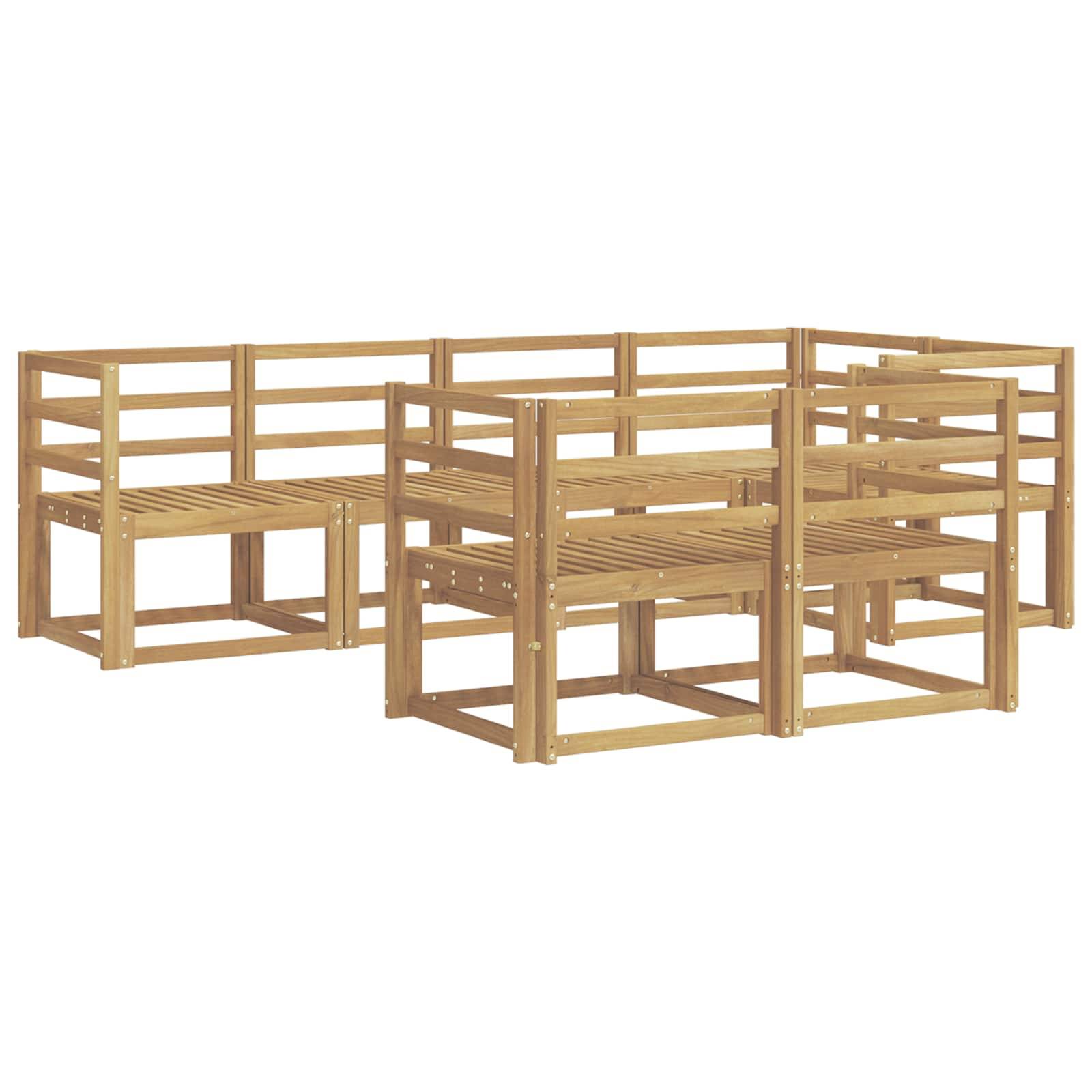 vidaXL Outdoor-Sofagarnitur 7 pcs Weiß Massivholz Akazie