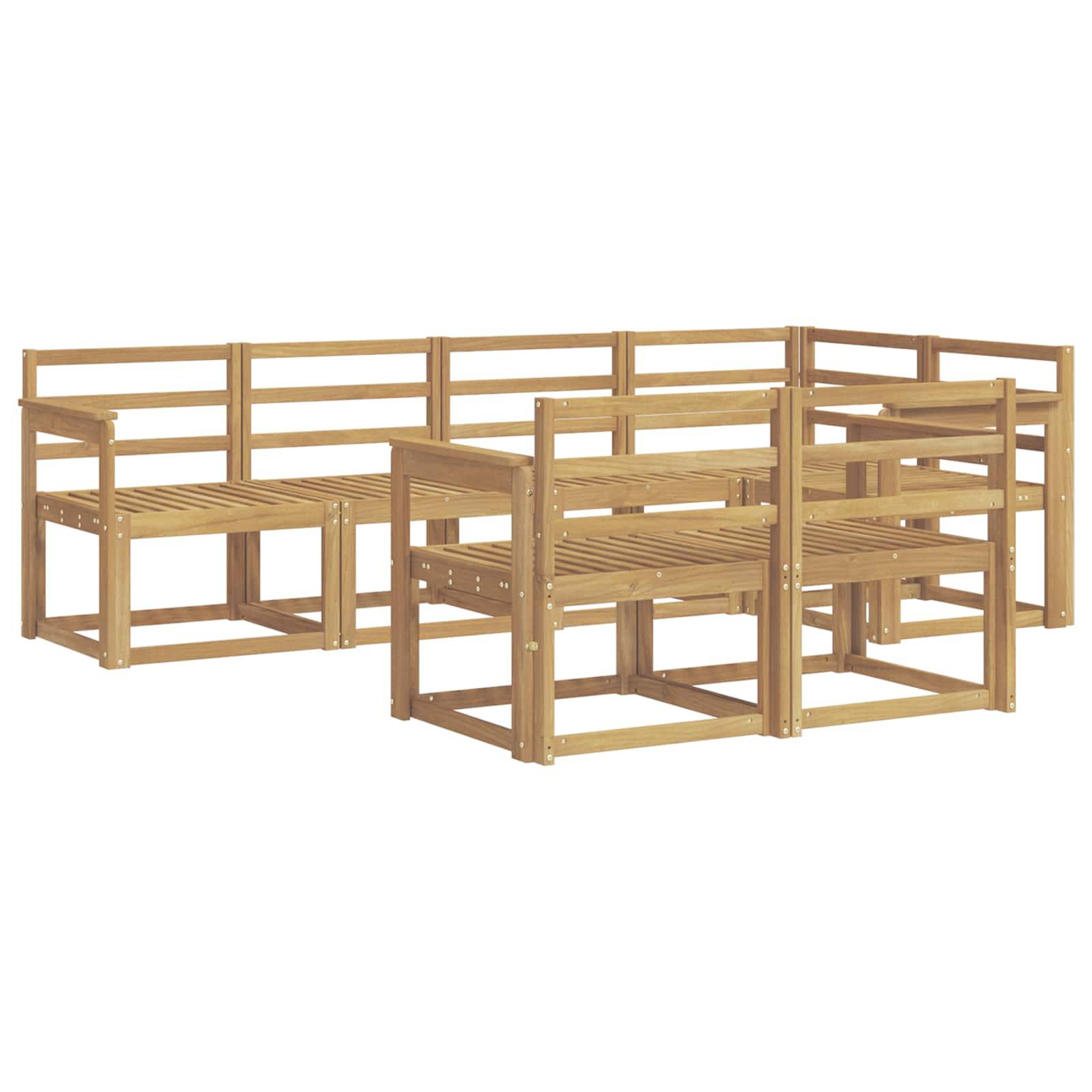 vidaXL Outdoor-Sofagarnitur 7 pcs Weiß Massivholz Akazie
