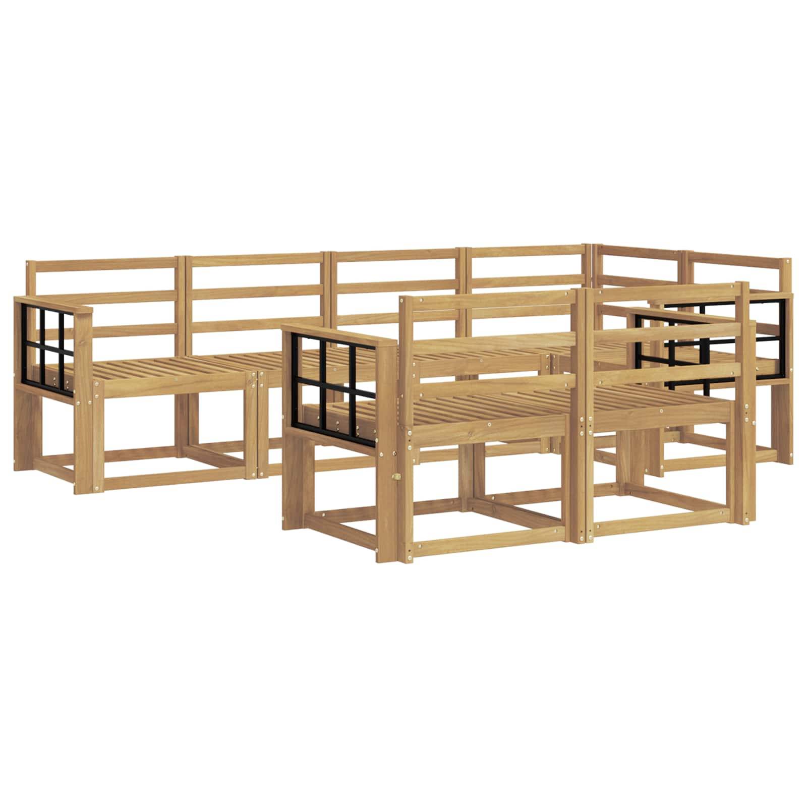vidaXL Outdoor-Sofagarnitur 7 pcs Weiß Massivholz Akazie