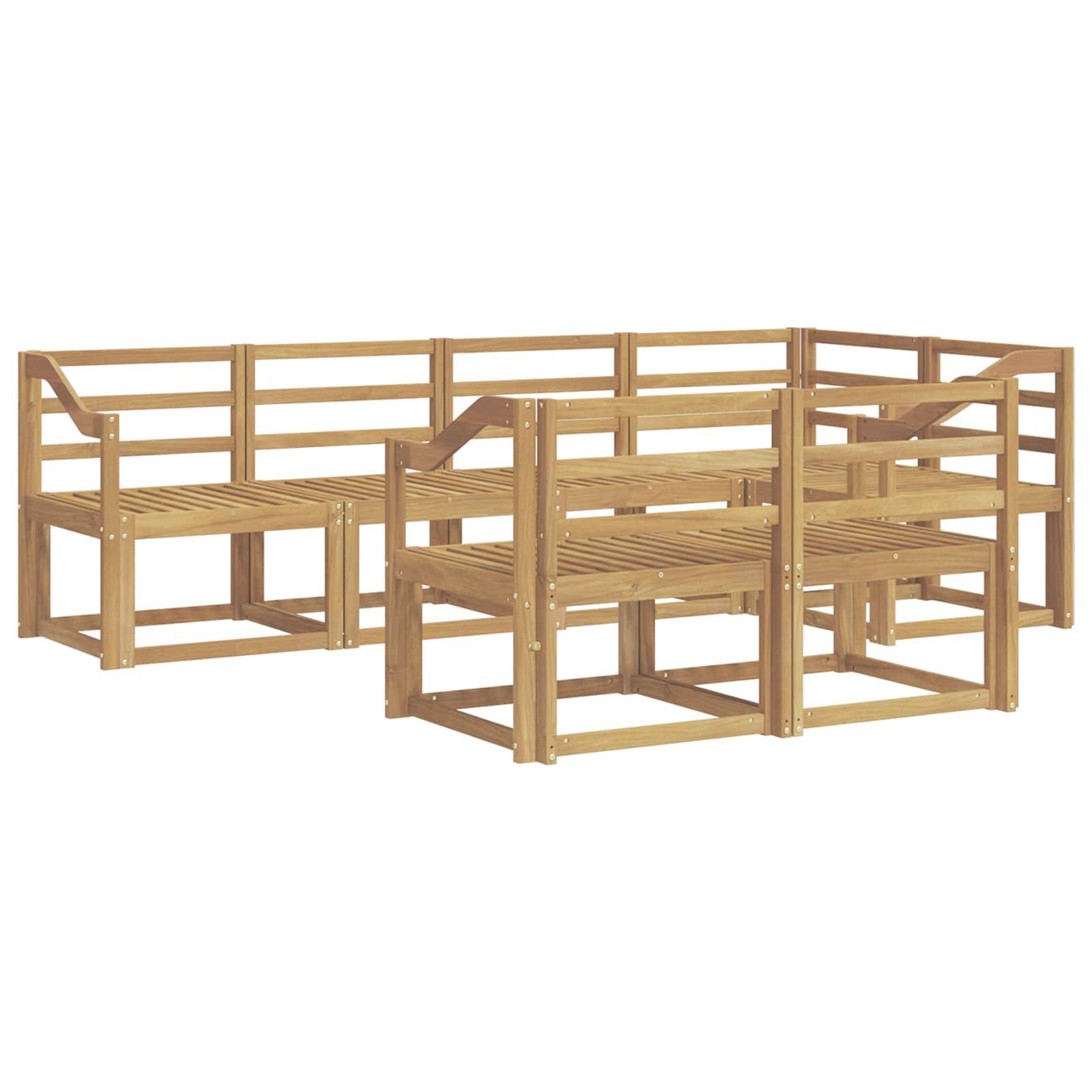 vidaXL Outdoor-Sofagarnitur 7 pcs Weiß Massivholz Akazie