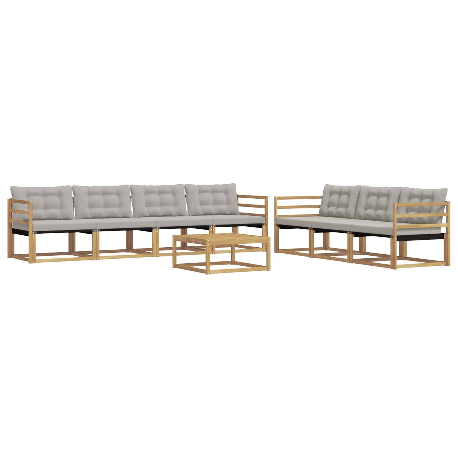 vidaXL Outdoor-Sofagarnitur 8 pcs Weiß und Hellgrau