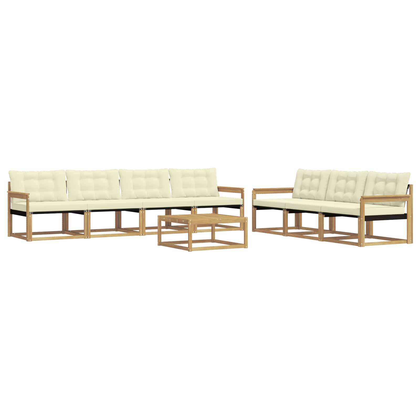 vidaXL Outdoor-Sofagarnitur 8 pcs Weiß und Creme