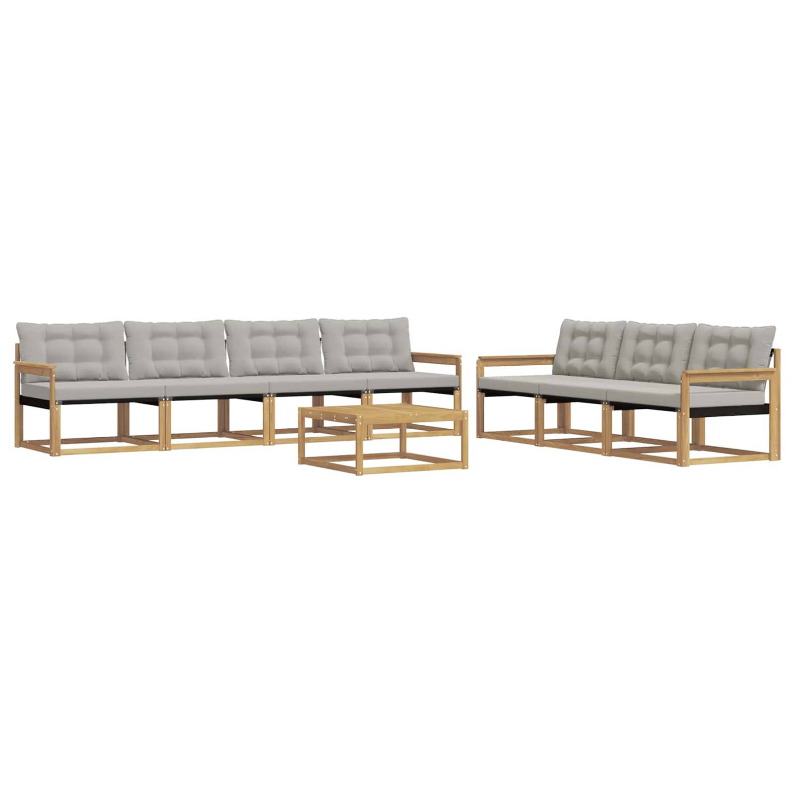 vidaXL Outdoor-Sofagarnitur 8 pcs Weiß und Hellgrau