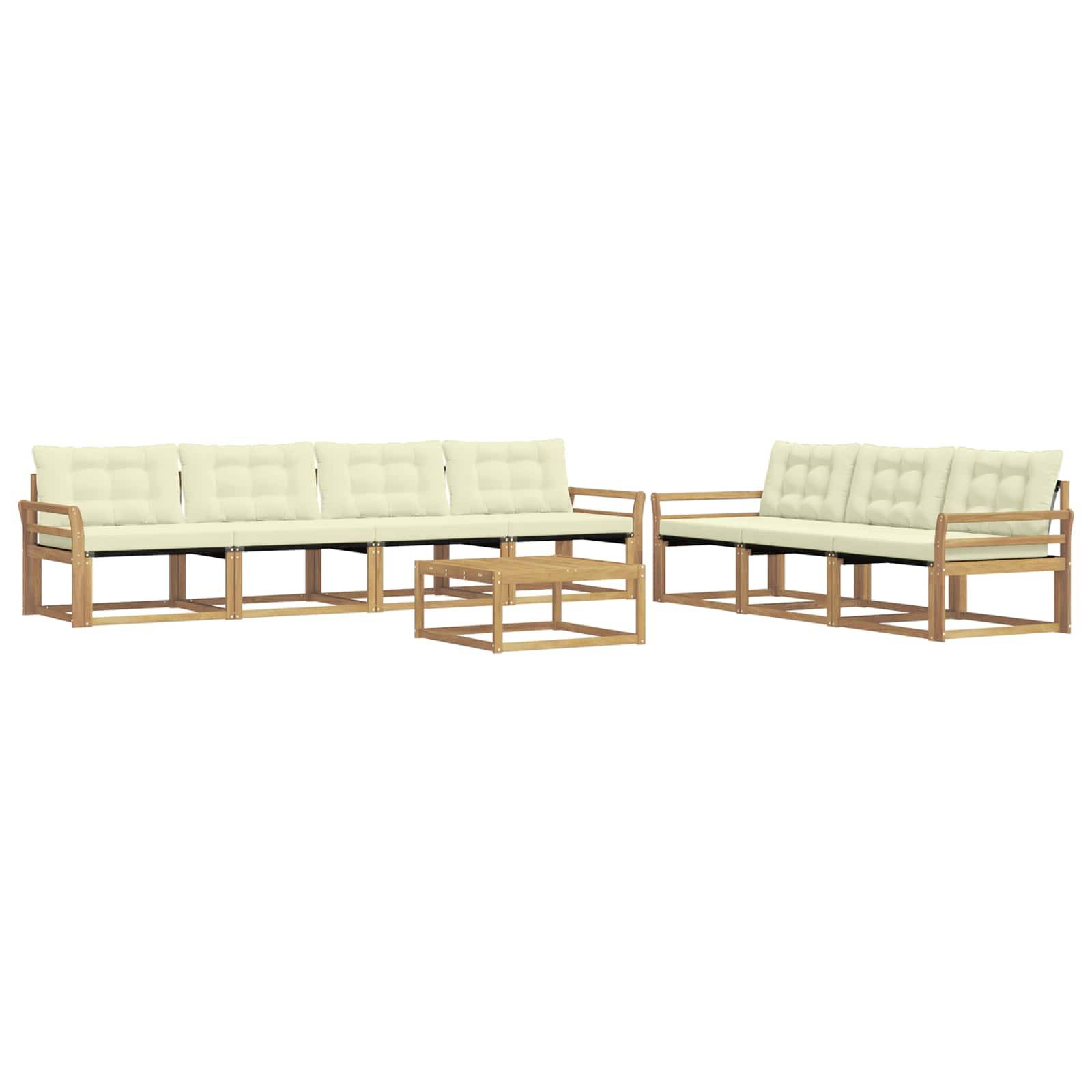 vidaXL Outdoor-Sofagarnitur 8 pcs Weiß und Creme