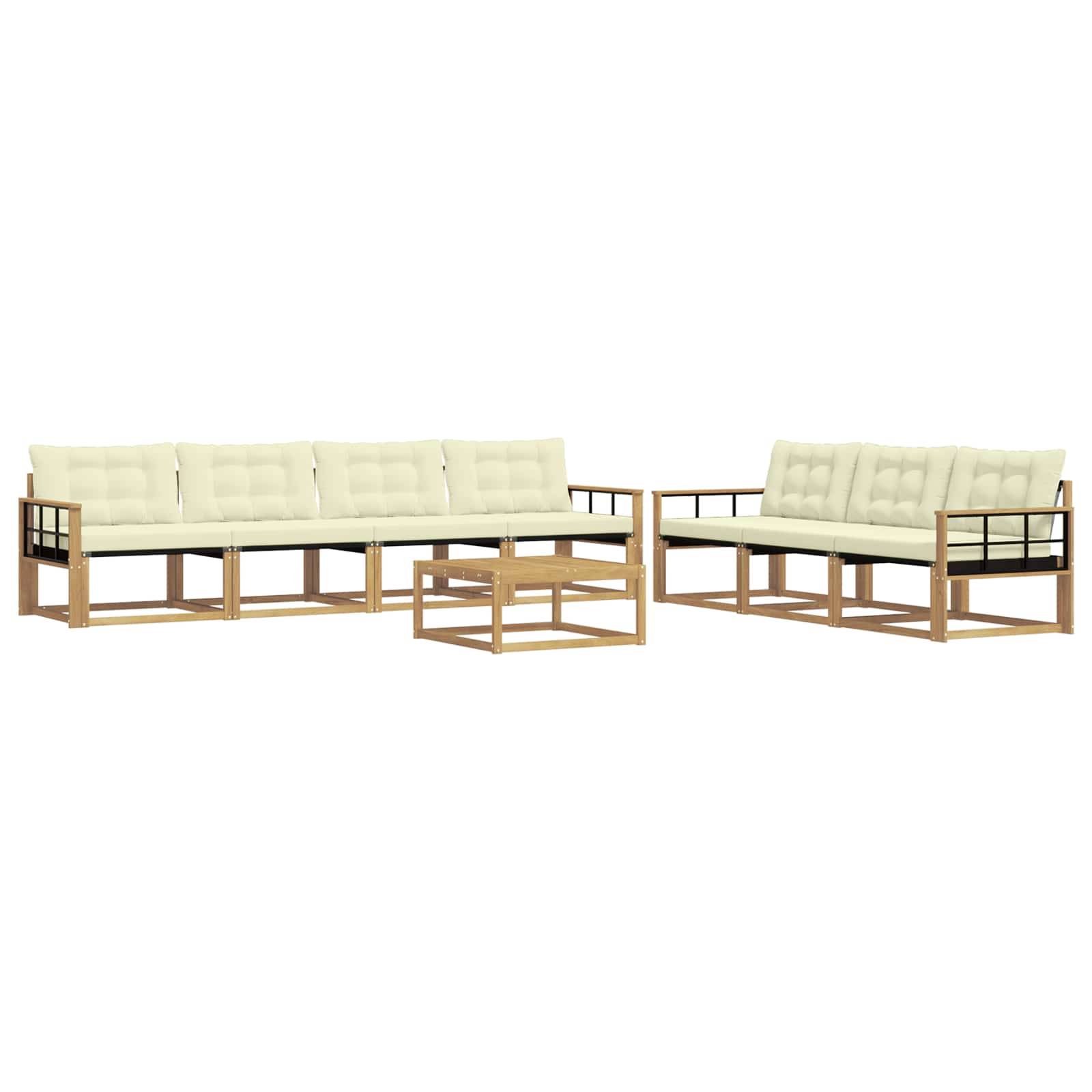 vidaXL Outdoor-Sofagarnitur 8 pcs Weiß und Creme