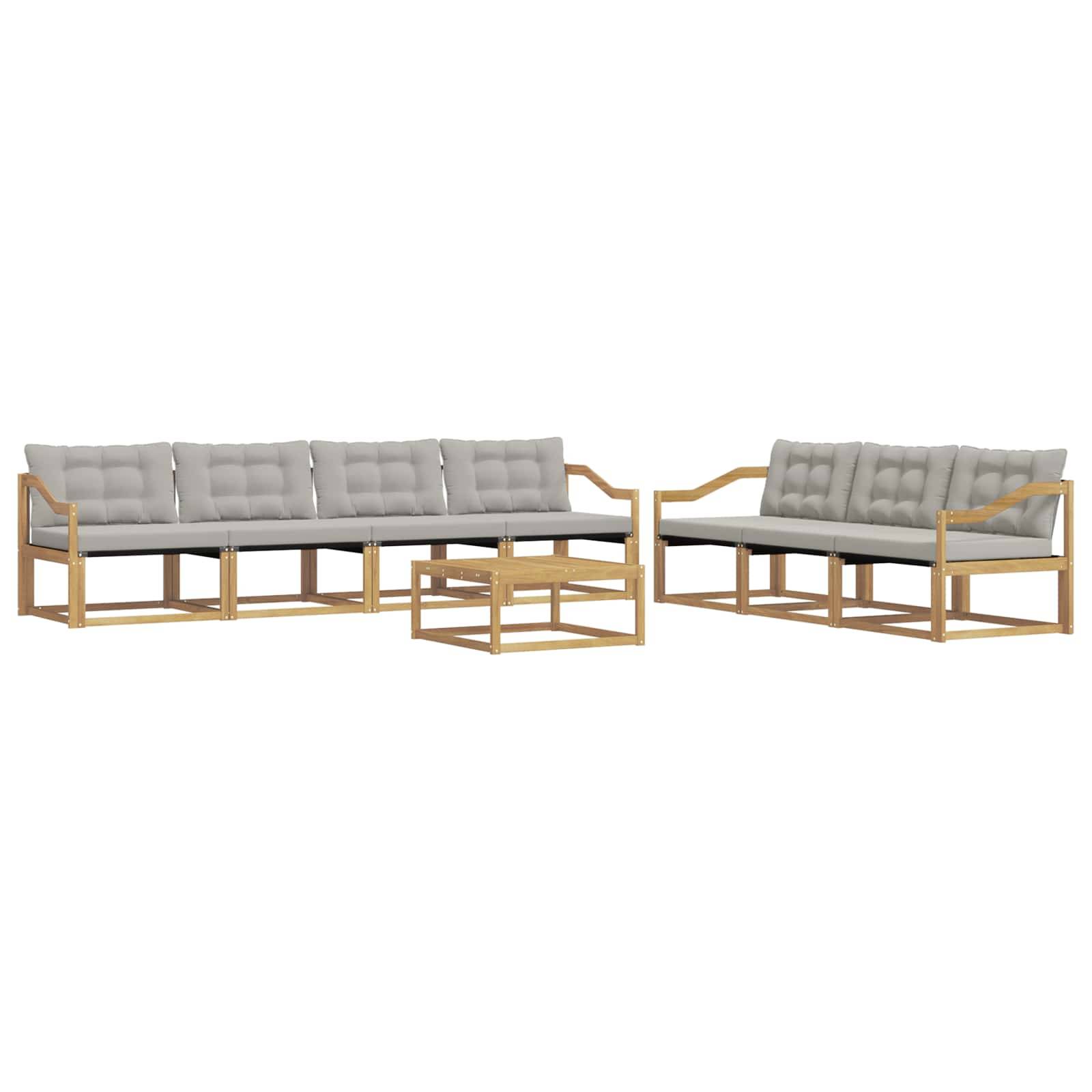 vidaXL Outdoor-Sofagarnitur 8 pcs Weiß und Hellgrau