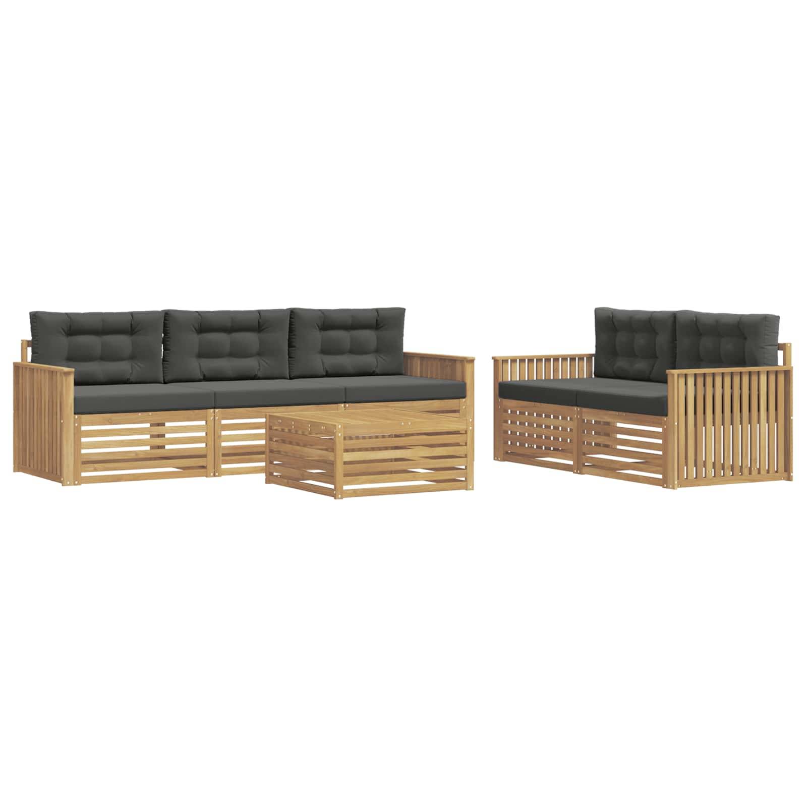 vidaXL Outdoor-Sofagarnitur 6 pcs Weiß und Anthrazit