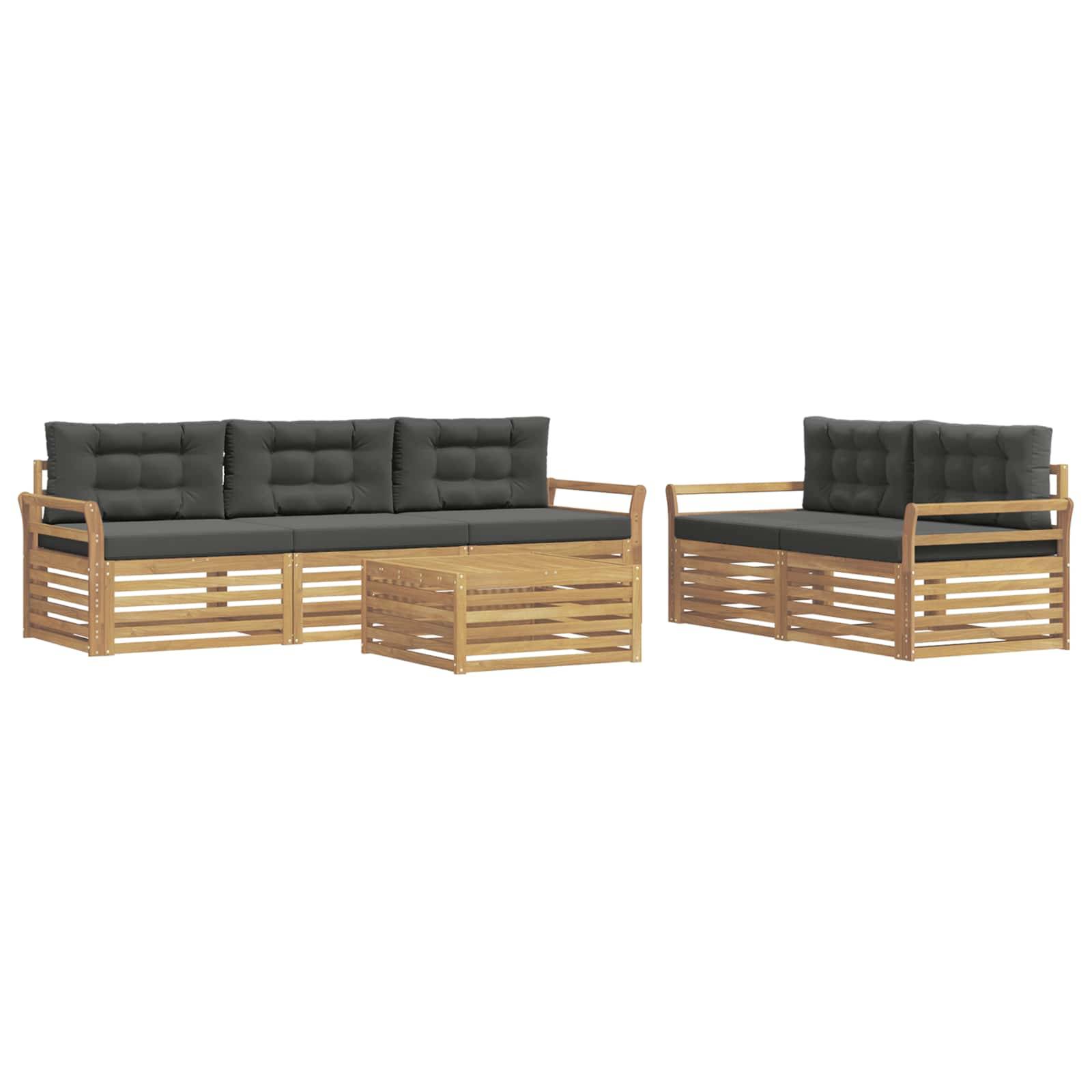 vidaXL Outdoor-Sofagarnitur 6 pcs Weiß und Anthrazit