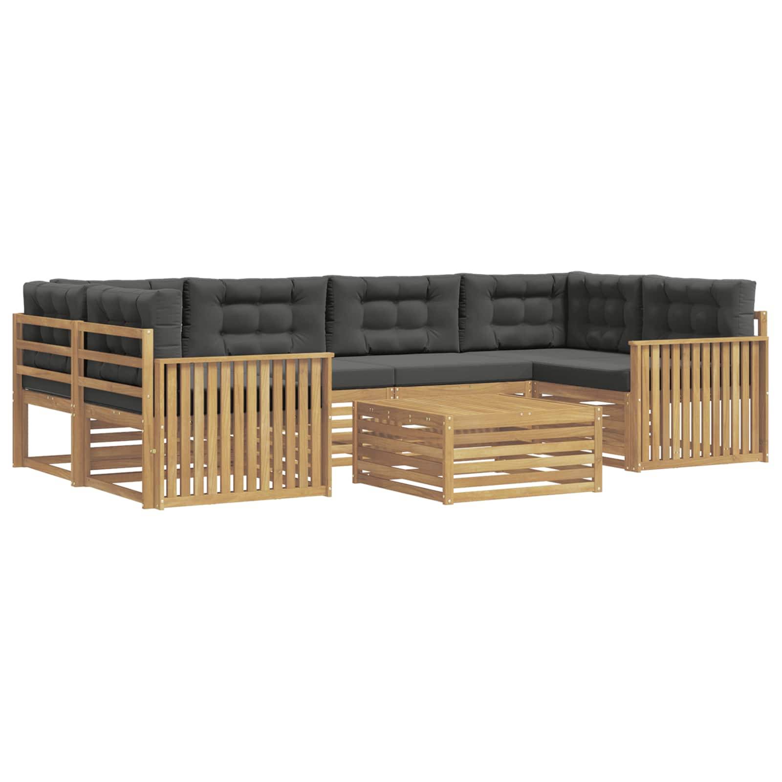 vidaXL Outdoor-Sofagarnitur 7 pcs Weiß und Anthrazit