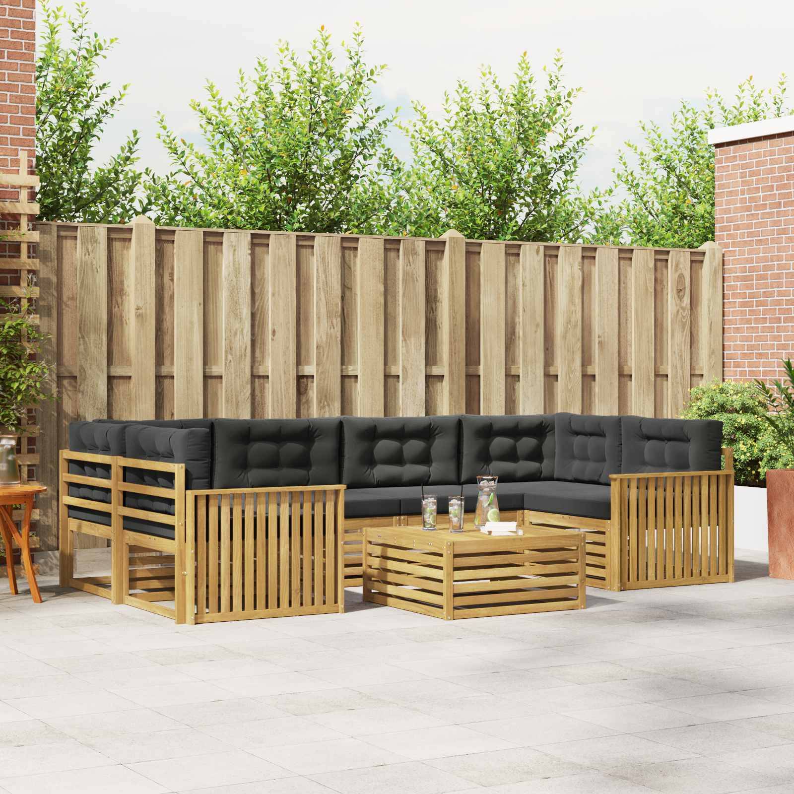 vidaXL Outdoor-Sofagarnitur 7 pcs Weiß und Anthrazit