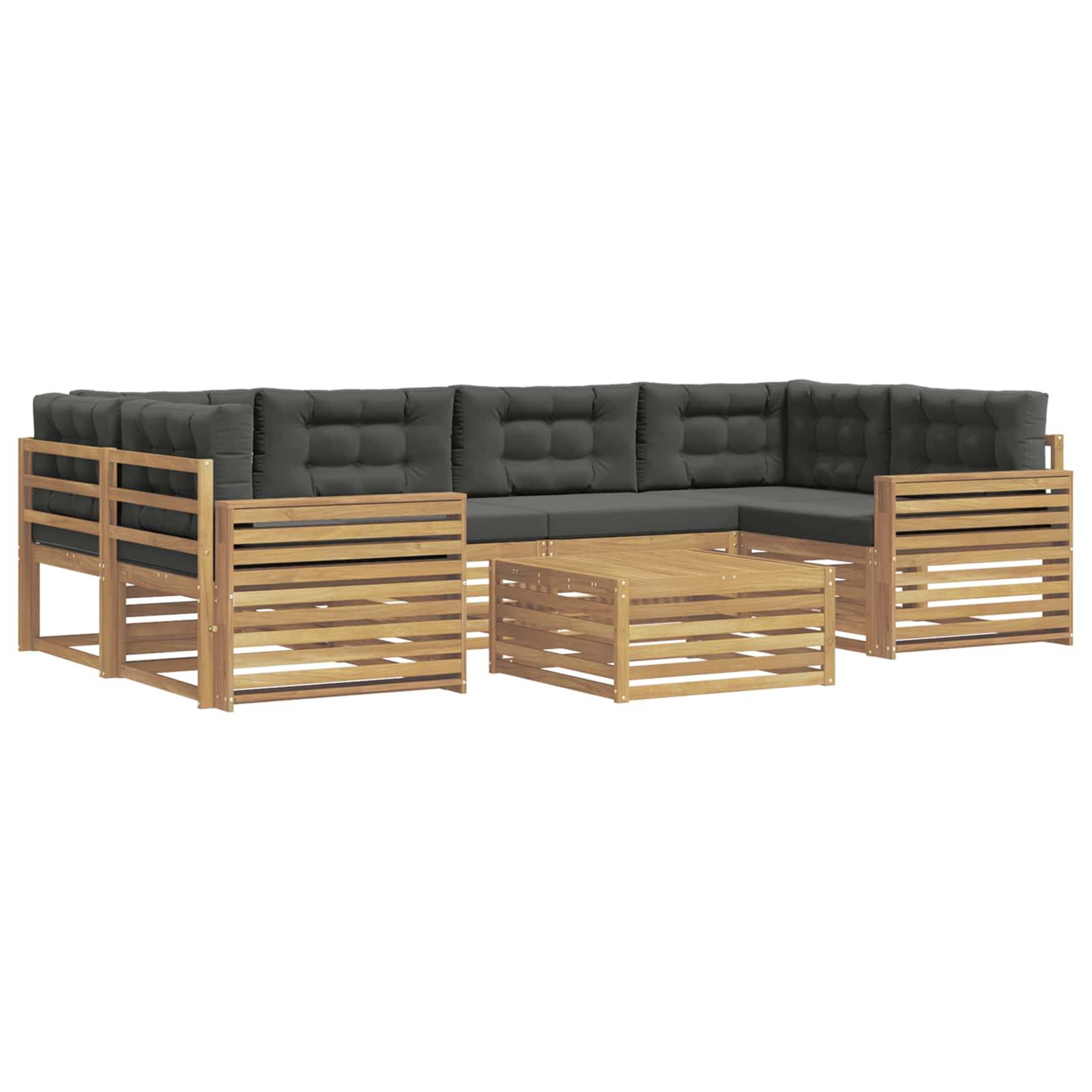 vidaXL Outdoor-Sofagarnitur 7 pcs Weiß und Anthrazit