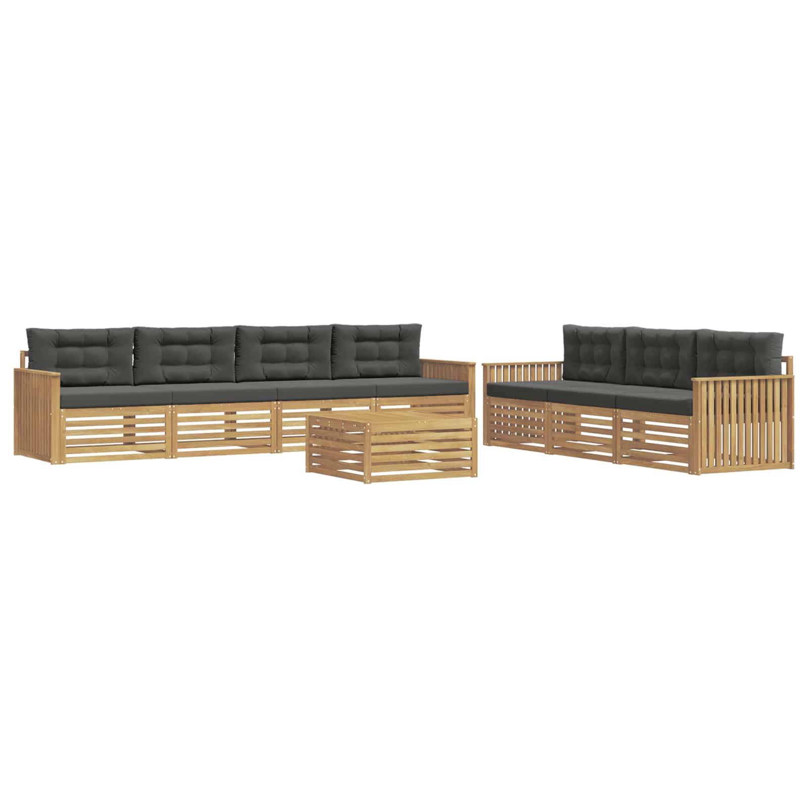 vidaXL Outdoor-Sofagarnitur 8 pcs Weiß und Anthrazit