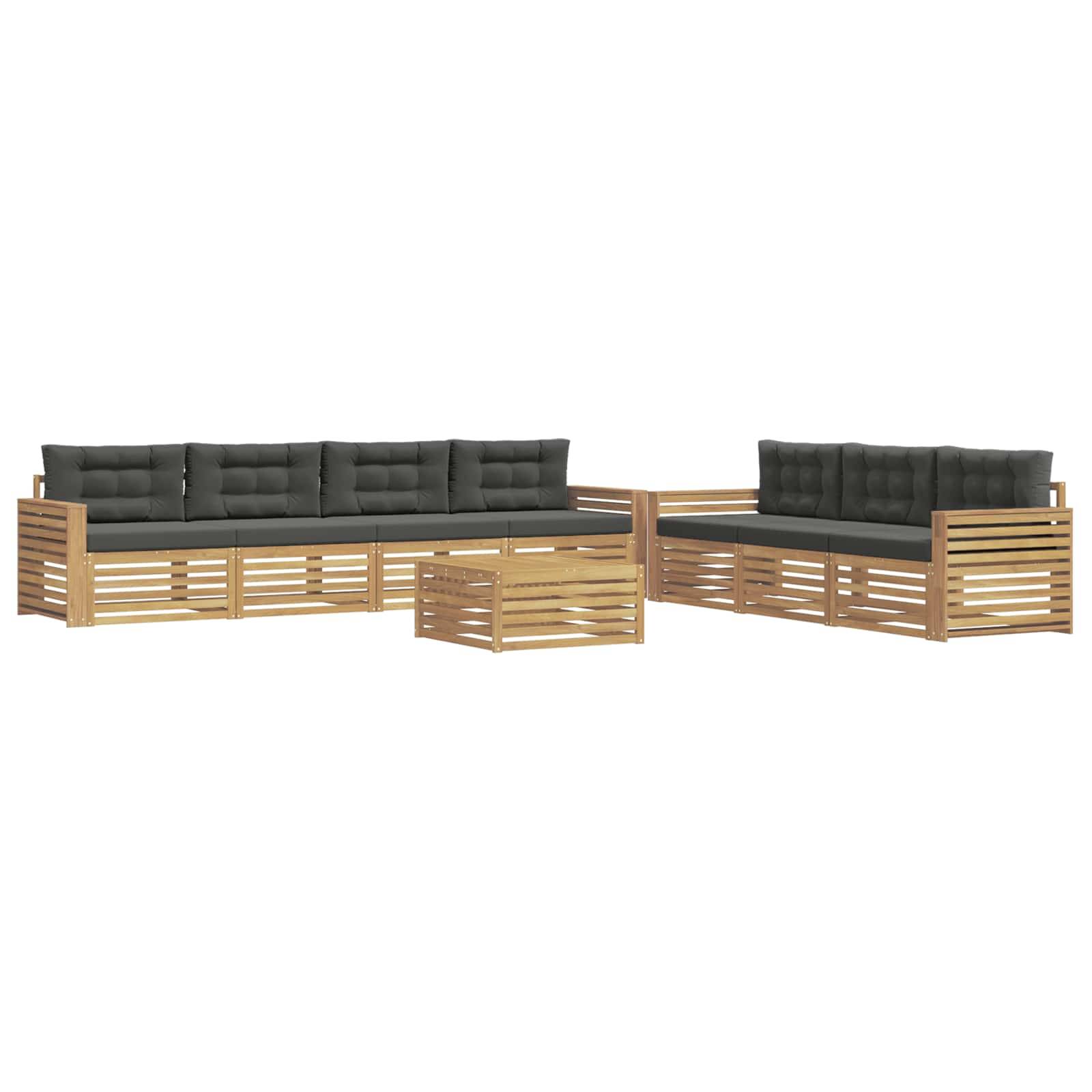 vidaXL Outdoor-Sofagarnitur 8 pcs Weiß und Anthrazit