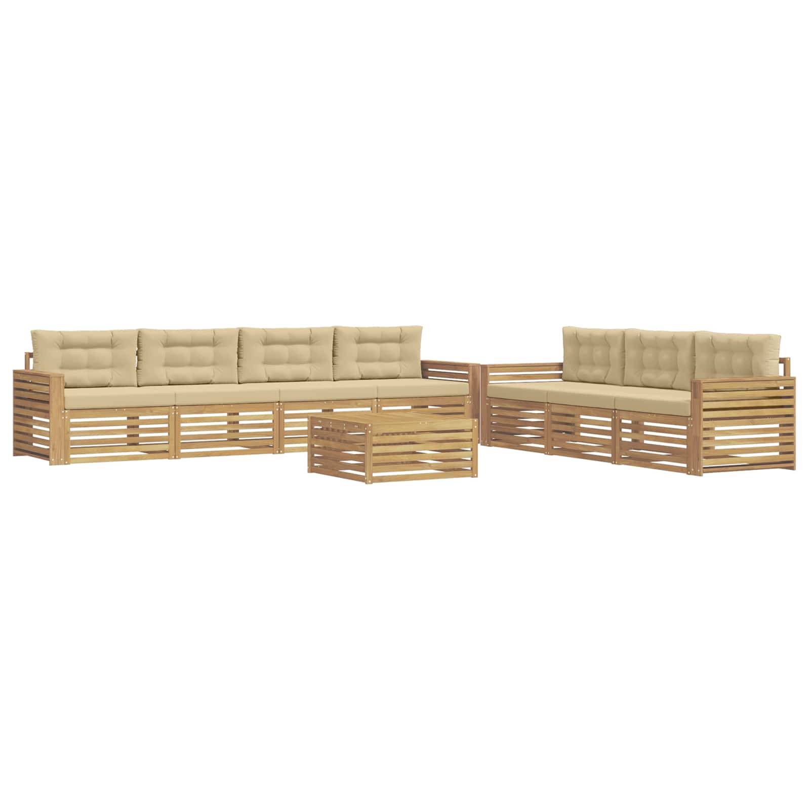 vidaXL Outdoor-Sofagarnitur 8 pcs Weiß und Beige