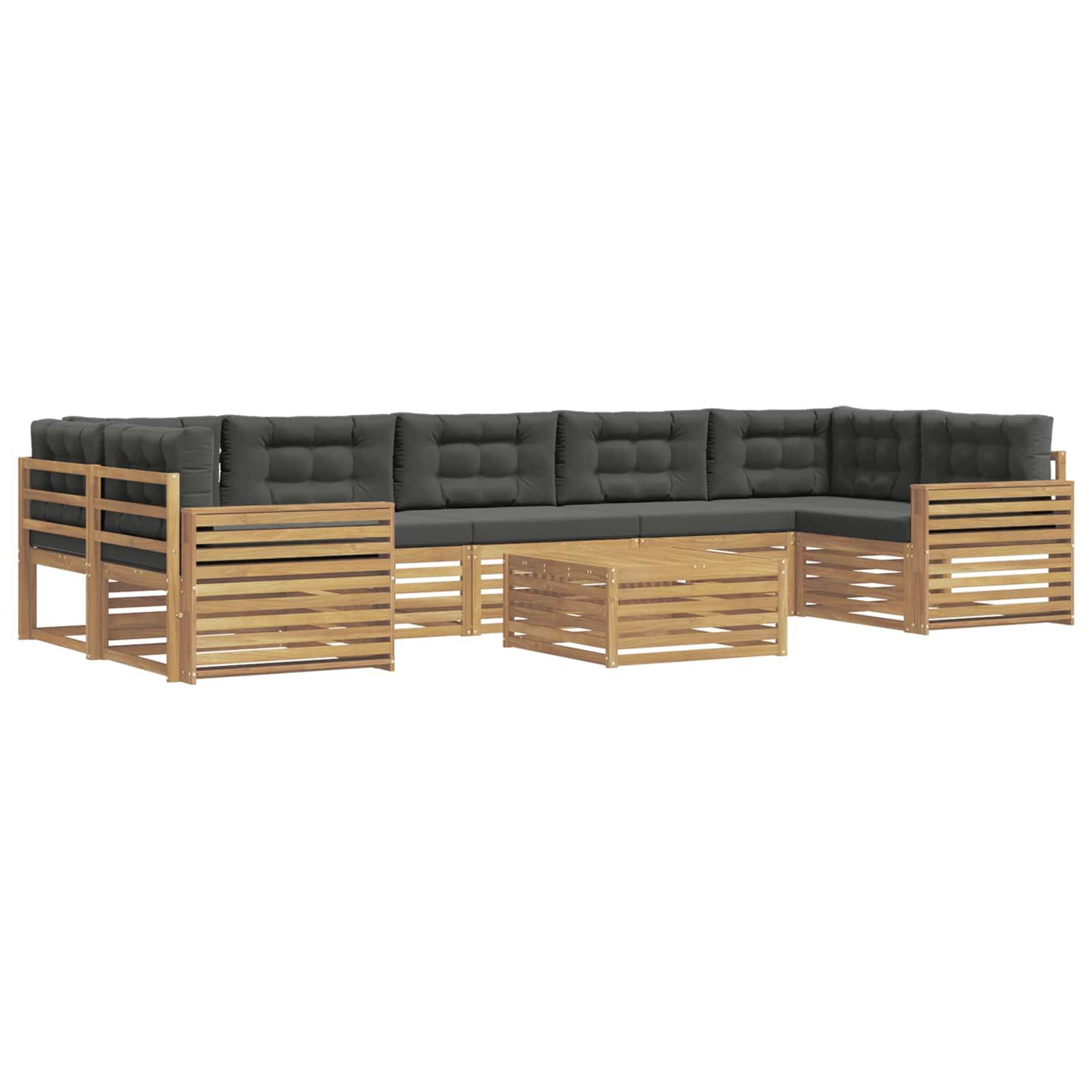 vidaXL Outdoor-Sofagarnitur 8 pcs Weiß und Anthrazit Massivholz Akazie