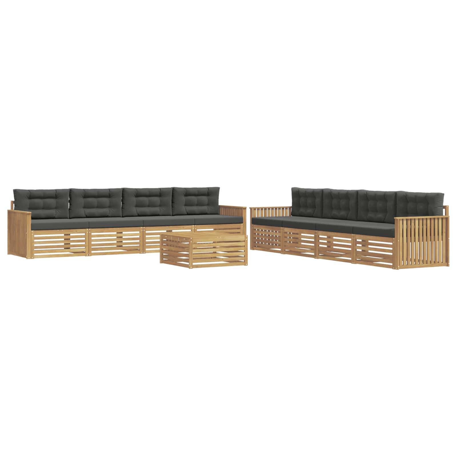 vidaXL Outdoor-Sofagarnitur 9 pcs Weiß und Anthrazit
