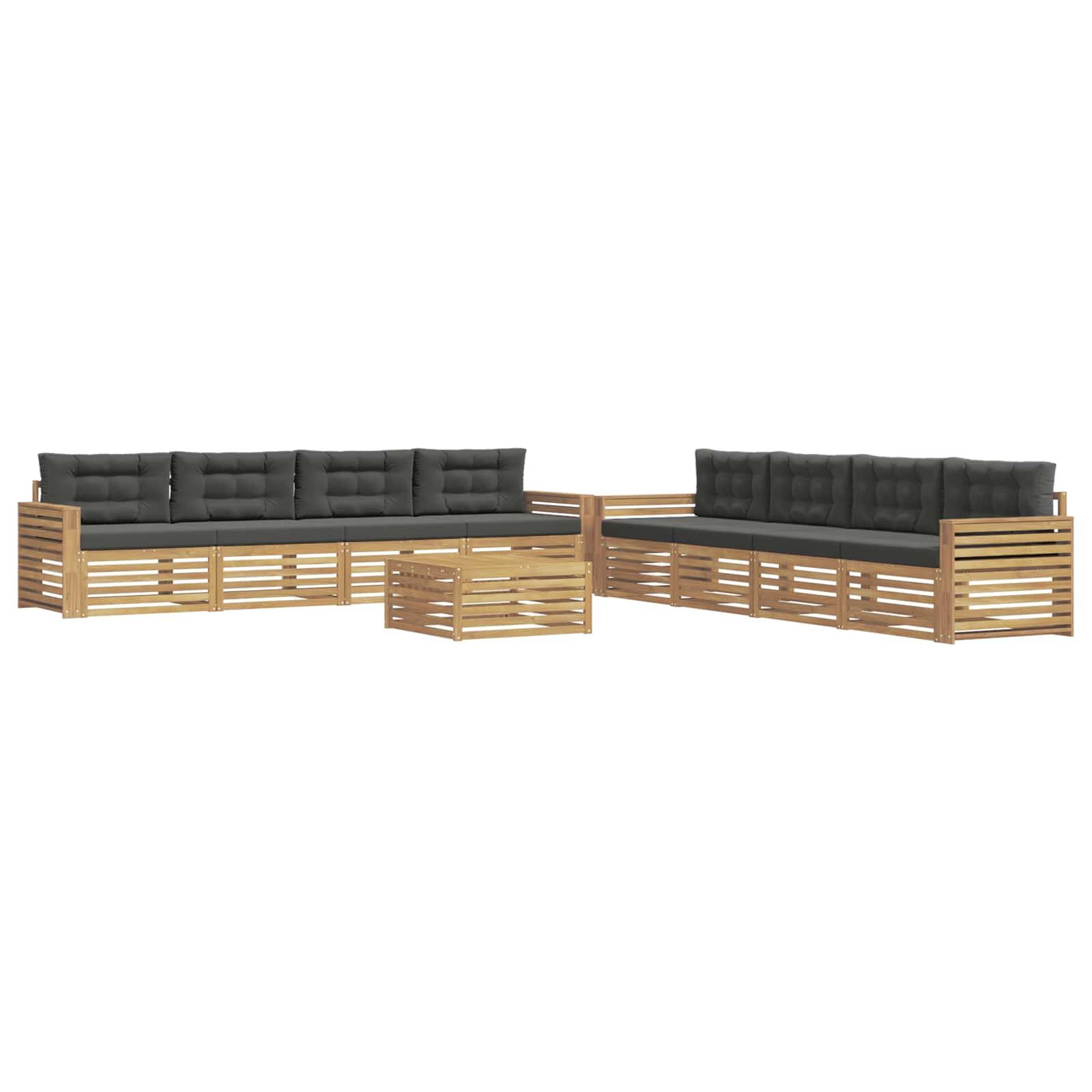 vidaXL Outdoor-Sofagarnitur 9 pcs Weiß und Anthrazit