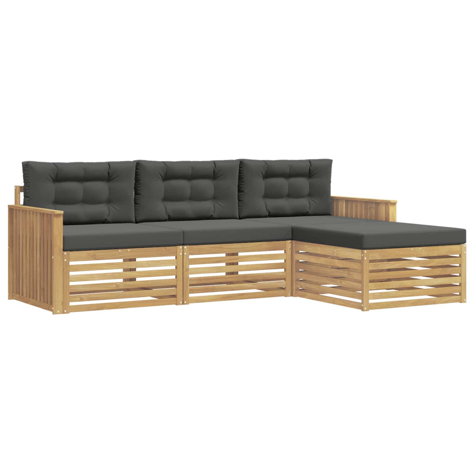 vidaXL Outdoor-Sofagarnitur 4 pcs Weiß und Anthrazit